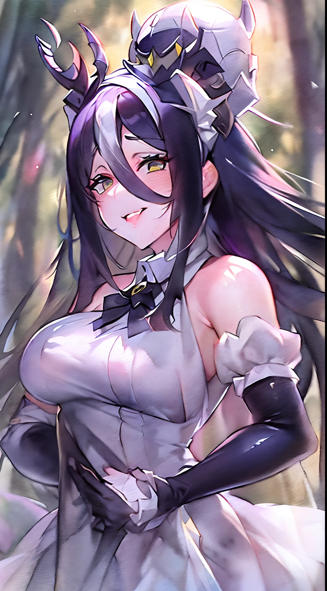 (Albedo from Overlord:1.5),(sexy maid:1.2),(magical forest:1.2),(cutesexyrobutts:1.2),(RossDraw 2.5:1.1),(KDA:1.1),(WLOP:1.1),(Sakimichan:1.1),(watercolor:1.2)