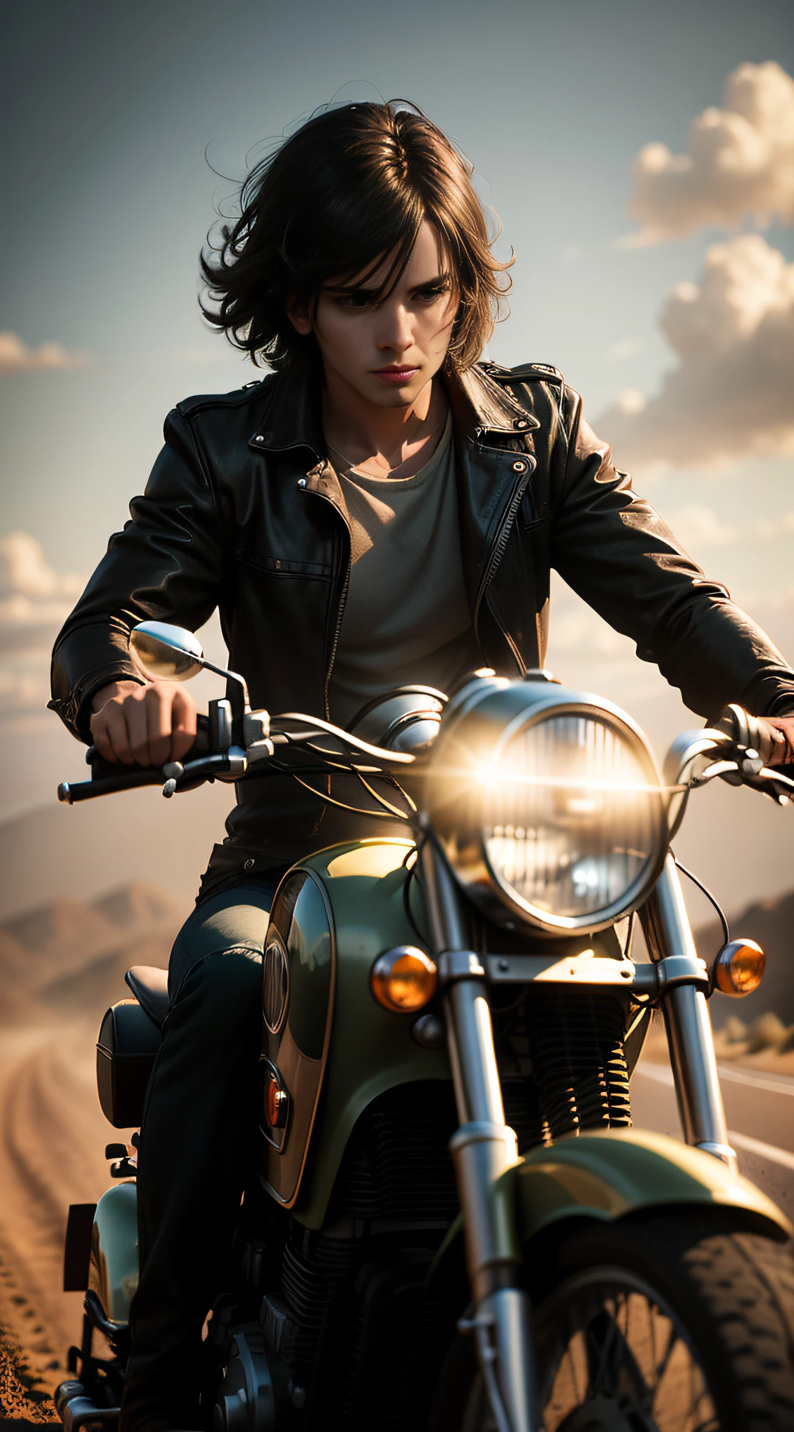 retroMoto a car driving on dirt, (High detail RAW Photo), (masterpiece, photorealistic, heavy shadow, dramatic and cinematic lighting, key light, fill light), sharp focus, film grain, grainy, cinematic, cinematic bloom, depth of field, blurry background
