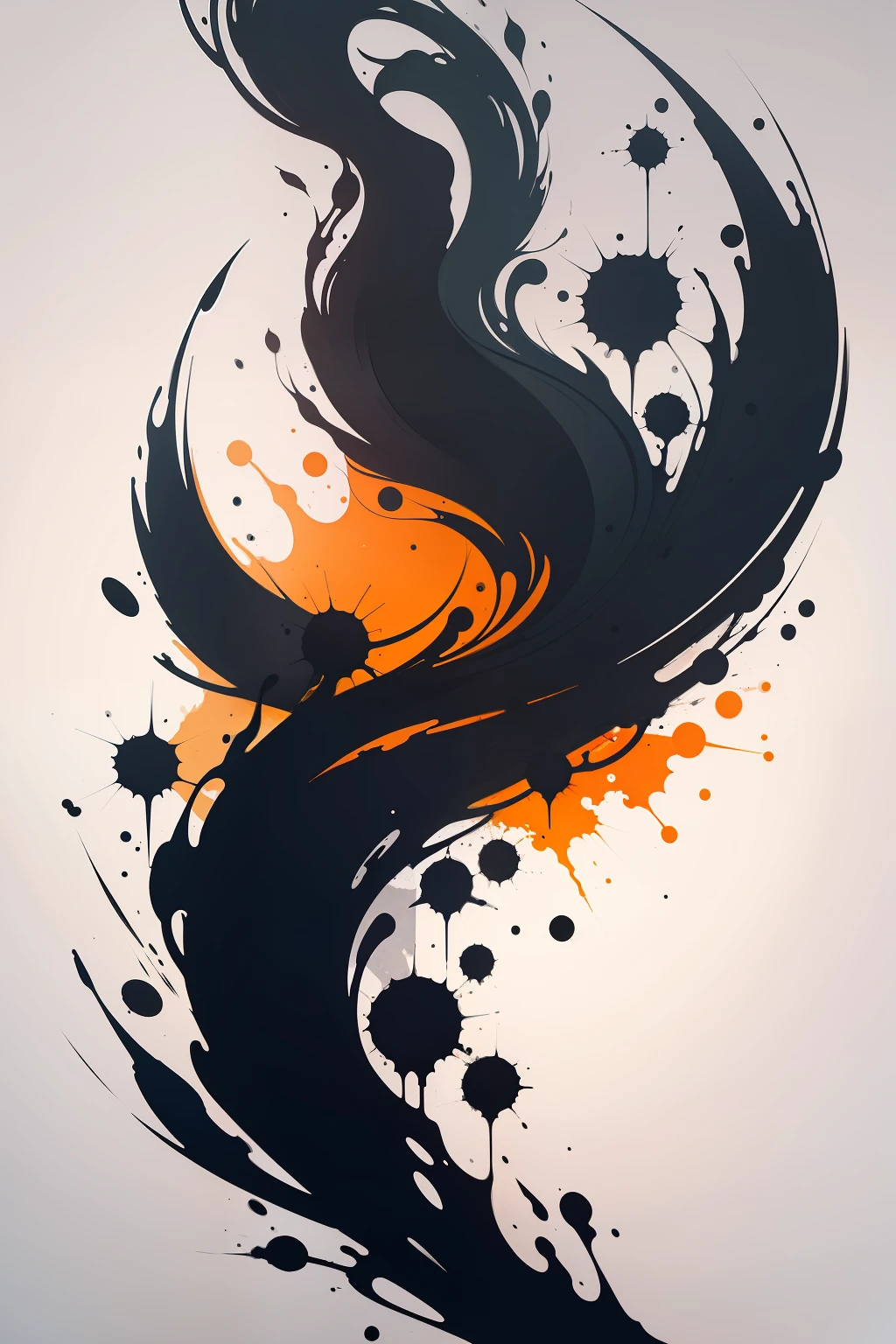 Ink and painting are mixed together,Poster design,vectorial art