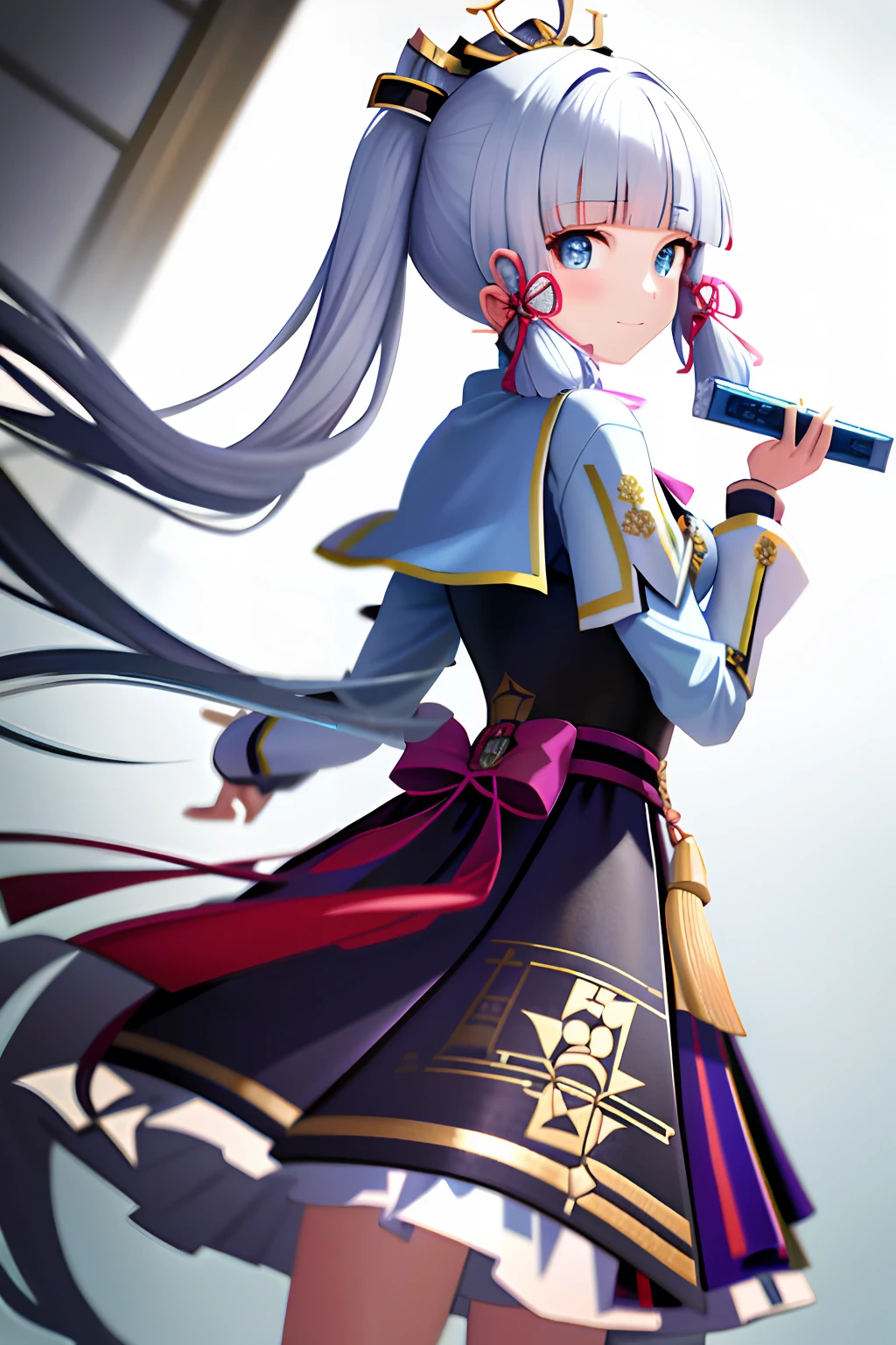 tmasterpiece,A high resolution,best qualtiy,1girl solo,kamisato_ayaka,ssmile,校服