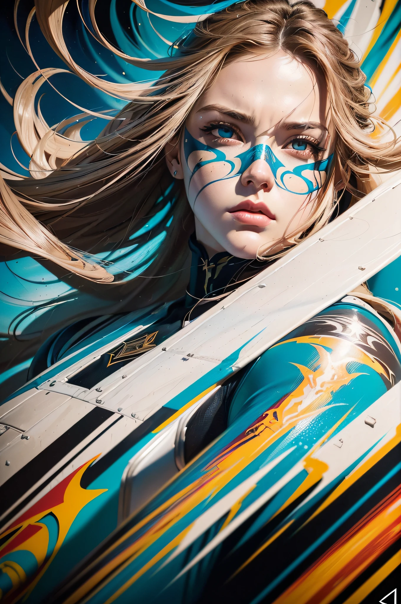 best quality, masterpiece, (realistic:1.2), detailed face, beautiful eyes, (masterpiece, top quality, best quality, official art, beautiful and aesthetic:1.2), (1girl:1.4), extreme detailed, (Joshua Middleton comic cover art:1.1), (Action painting:1.2), (concretism:1.2), theater dance scene, (hypermaximalistic:1.5), colorful, highest detailed,