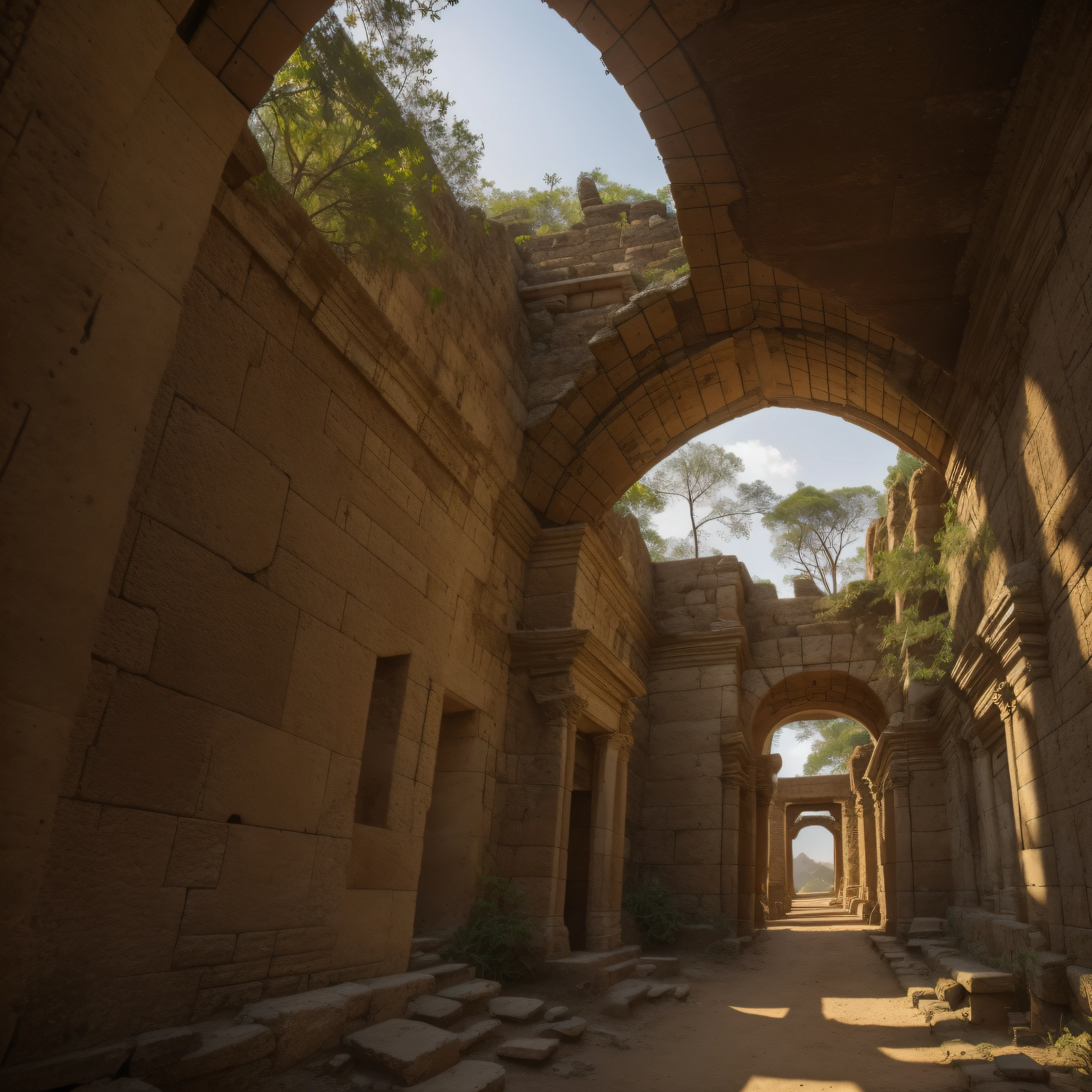 A daring adventurer in the Indiana Jones style, exploring ancient ruins and uncovering lost treasures, with the perfect mix of rough-and-tumble ruggedness and refined intelligence; dusty tombs, booby traps, maps, artifacts, and all the excitement and danger that come with it.