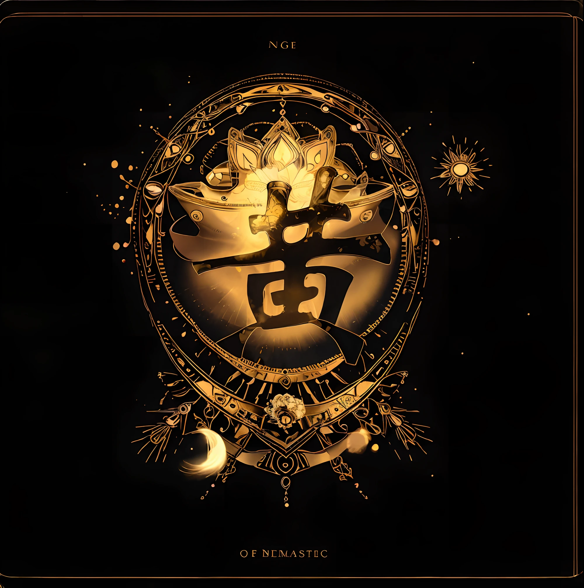 realistic, (best quality, masterpiece:1.3), golden rose ,soul card, line, light particles, no humans,