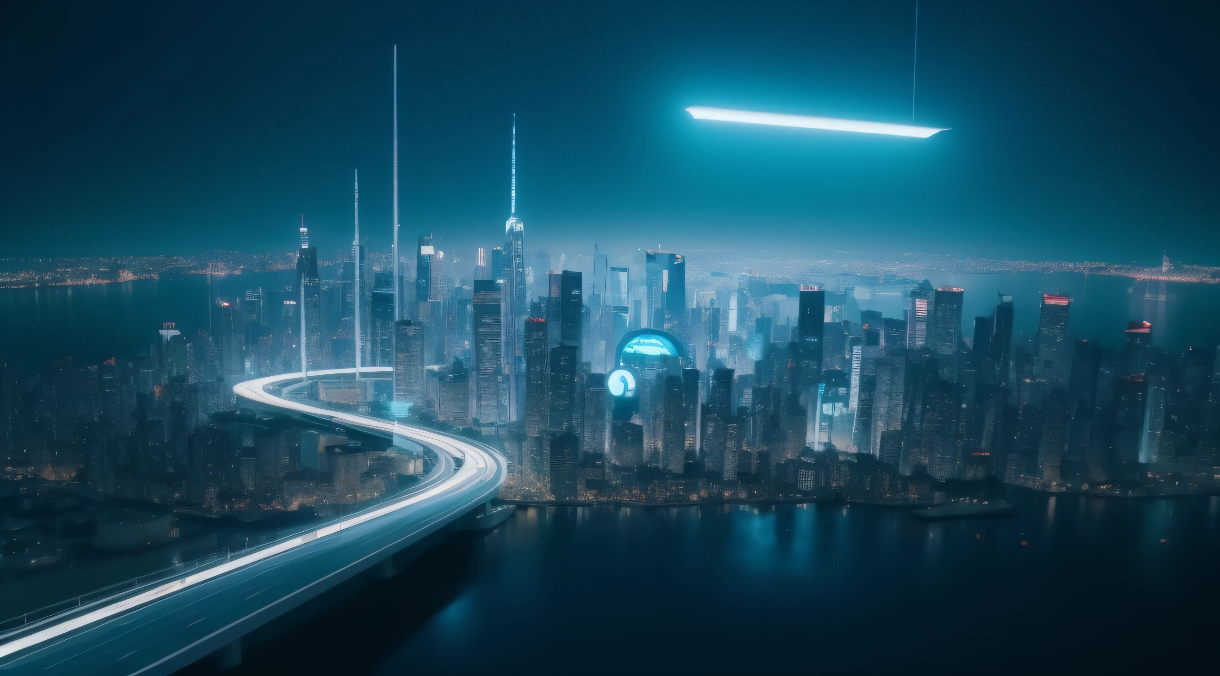 Futuristic city and office video scenes