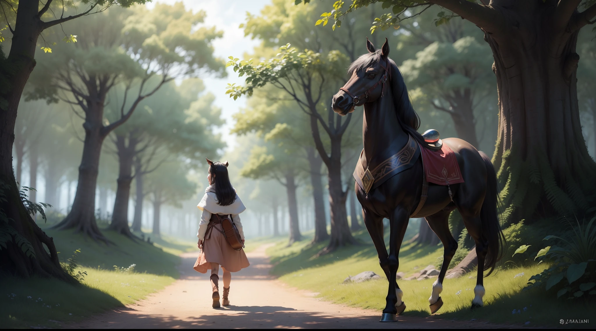 Cartoon,Kakay was a girl who lived in a kingdom far away. Su mejor amigo era su caballo Rayo, un animal hermoso y fiel. Juntos disfrutaban de pasear por el bosque y vivir aventuras.