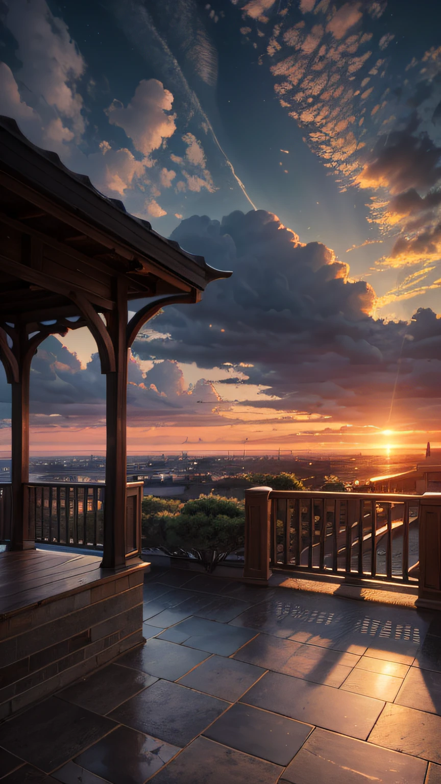 highres, imagination, (realistic), clear skies, composition, sunset, (hdr:1.5), outdoors, intricate details,