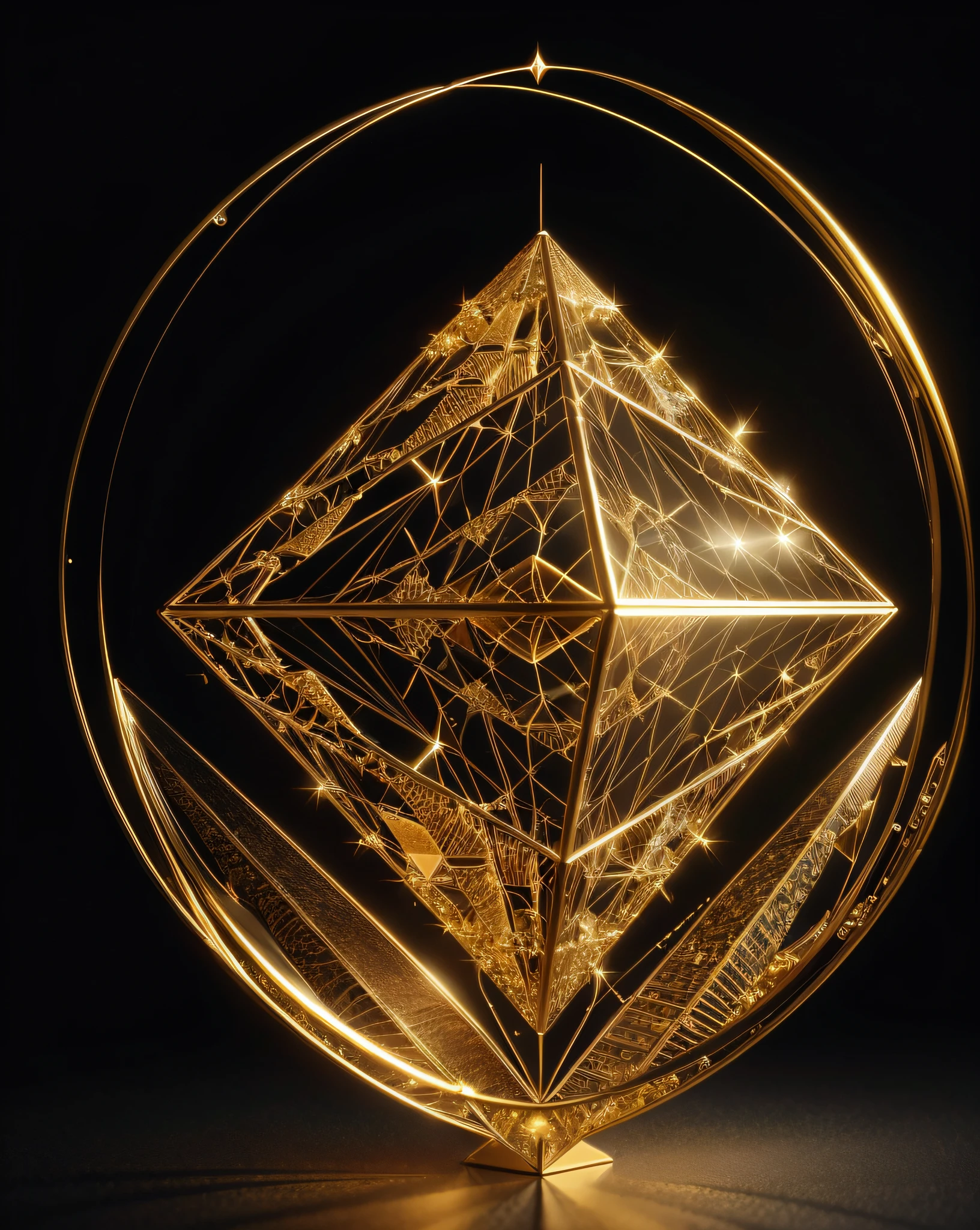 (Pyramids)、Fibonacci、the golden ratio、melted wax、Visible brush strokes、3D tessellation wireframe、neural graphic、neurons、The birth of life、Farbe、tenderness、passion、The ultra -The high-definition、8K UHD、masterpiece