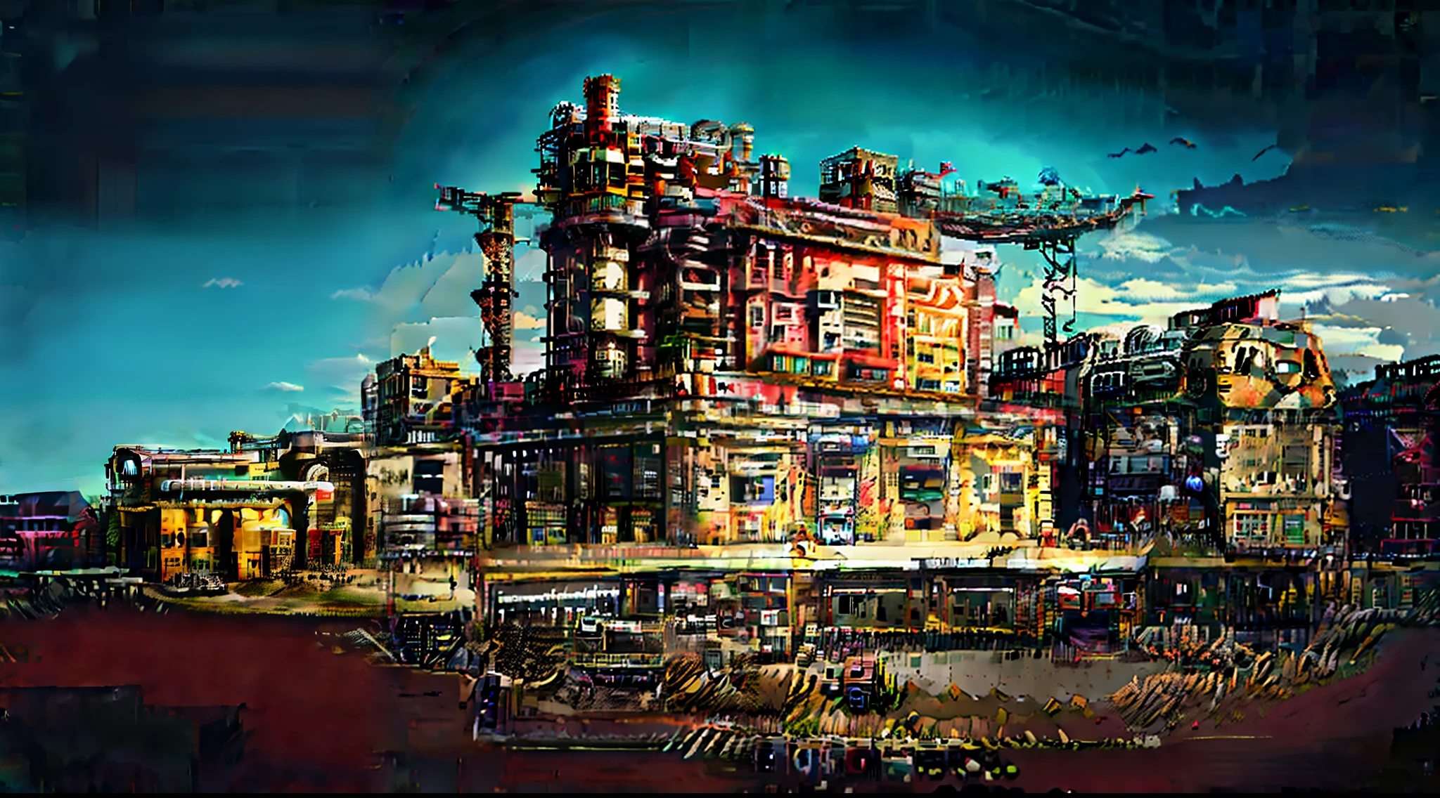 Machinary、k hd、Industrial landscape in complete detail