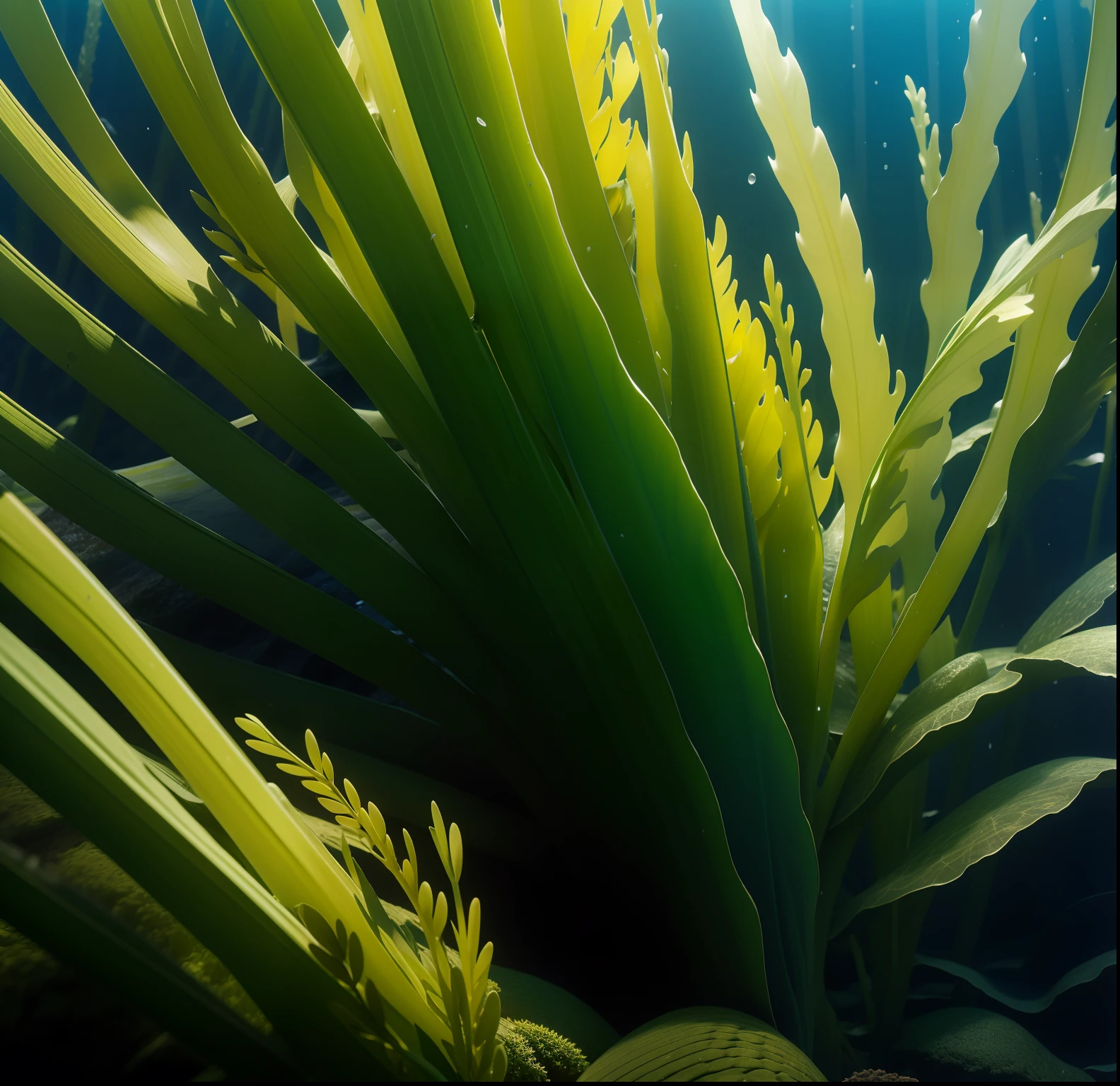 HD kelp close-up, Kelp forest,