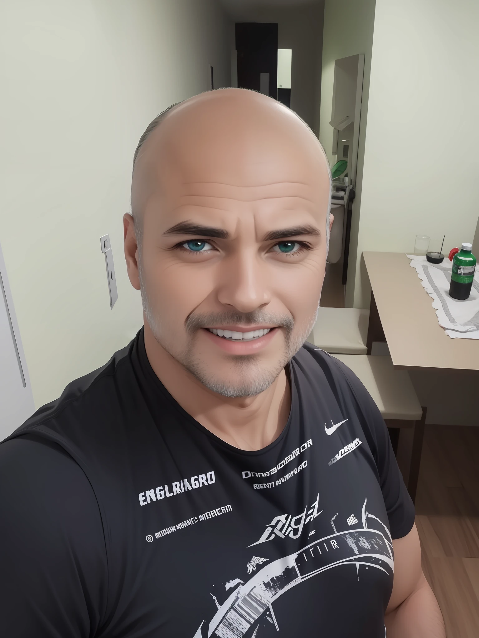 Dentrs brancos corrigir foto olhos verdes 8k fundo montanhas