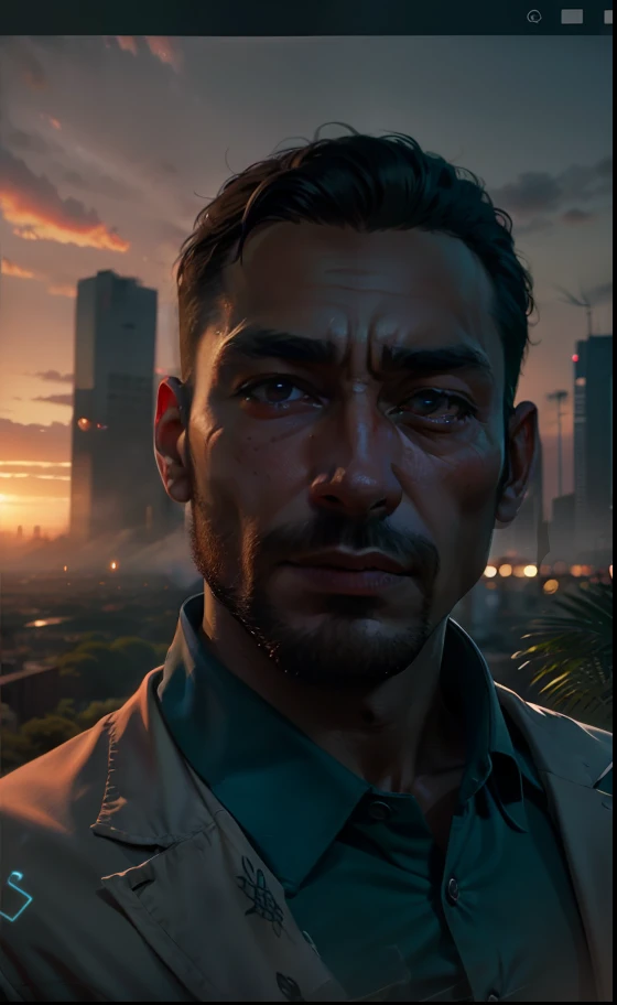 Prompt: Homem pele parda, imagem 8k, fundo da imagem paisagem