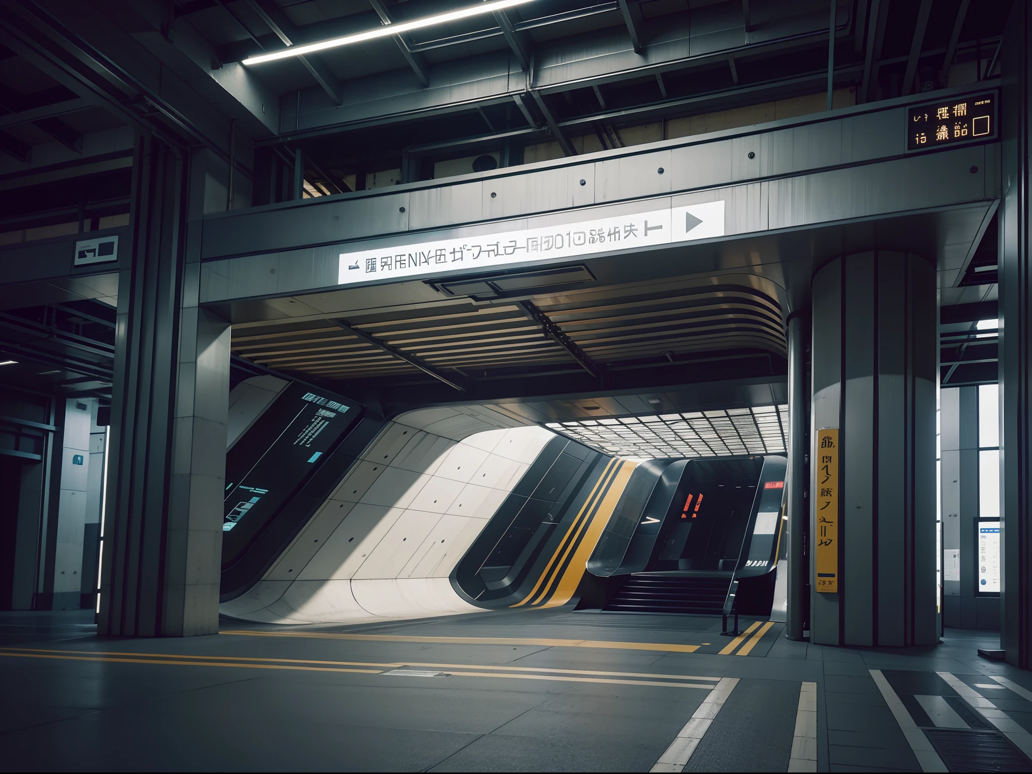 Highest image quality, outstanding details, ultra-high resolution, (realism: 1.4), the best illustration, favor details, highly condensed, nobody terminal of futuristic station