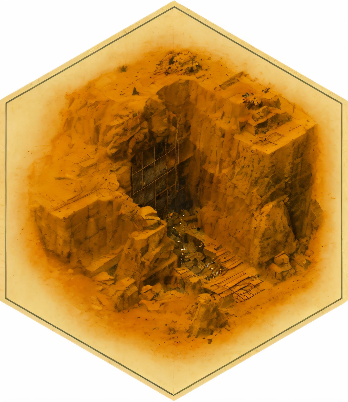 quarry making blocks of white stone and gray ground