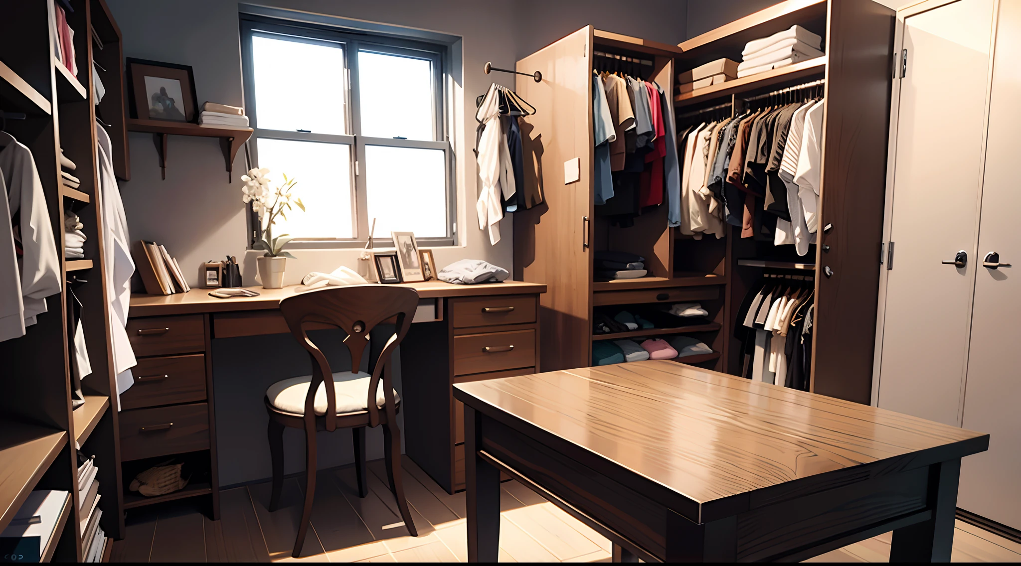 A high resolution, ultra - detailed, Modern tailor room,the space, Scenes