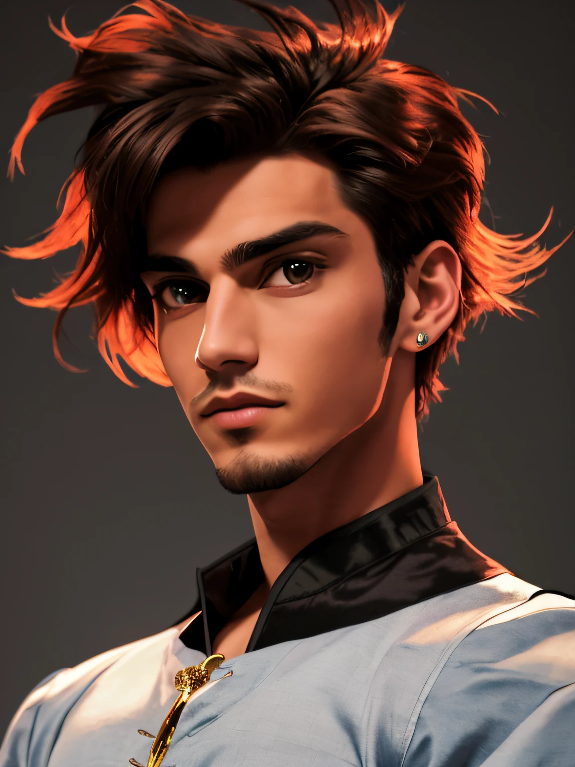 "A charismatic and captivating gentleman exuding sophistication and charm."