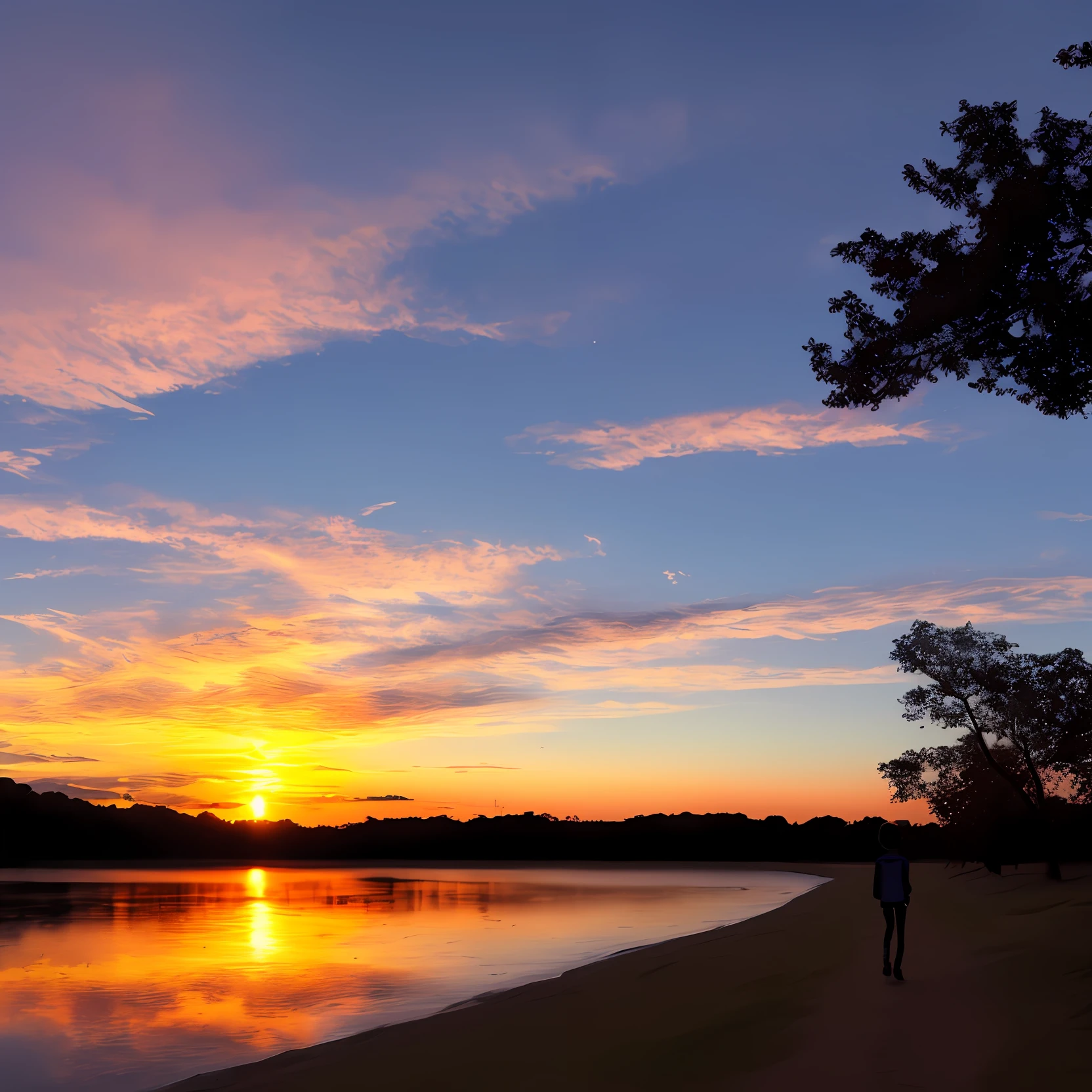r back,the sunset,the night,misterious