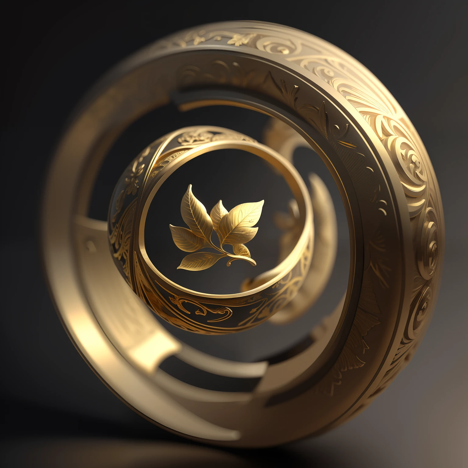masterpiece, best quality, octane render, hdr,
no humans, simple background, black background, grey background, depth of field, gradient background,
(ring), silver, intricate detail, (small gold leaf) in ring,