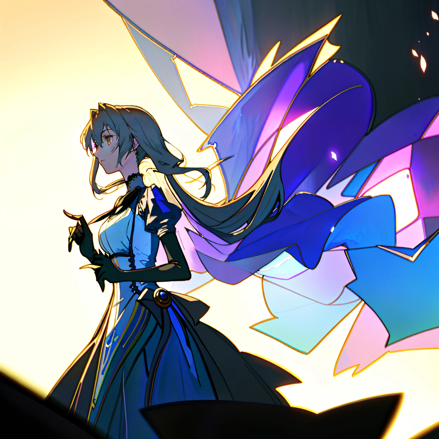 Violet Evergarden，Violet，A half body，Fantastic light and shadow，Delicate painting style，Soft color transitions。