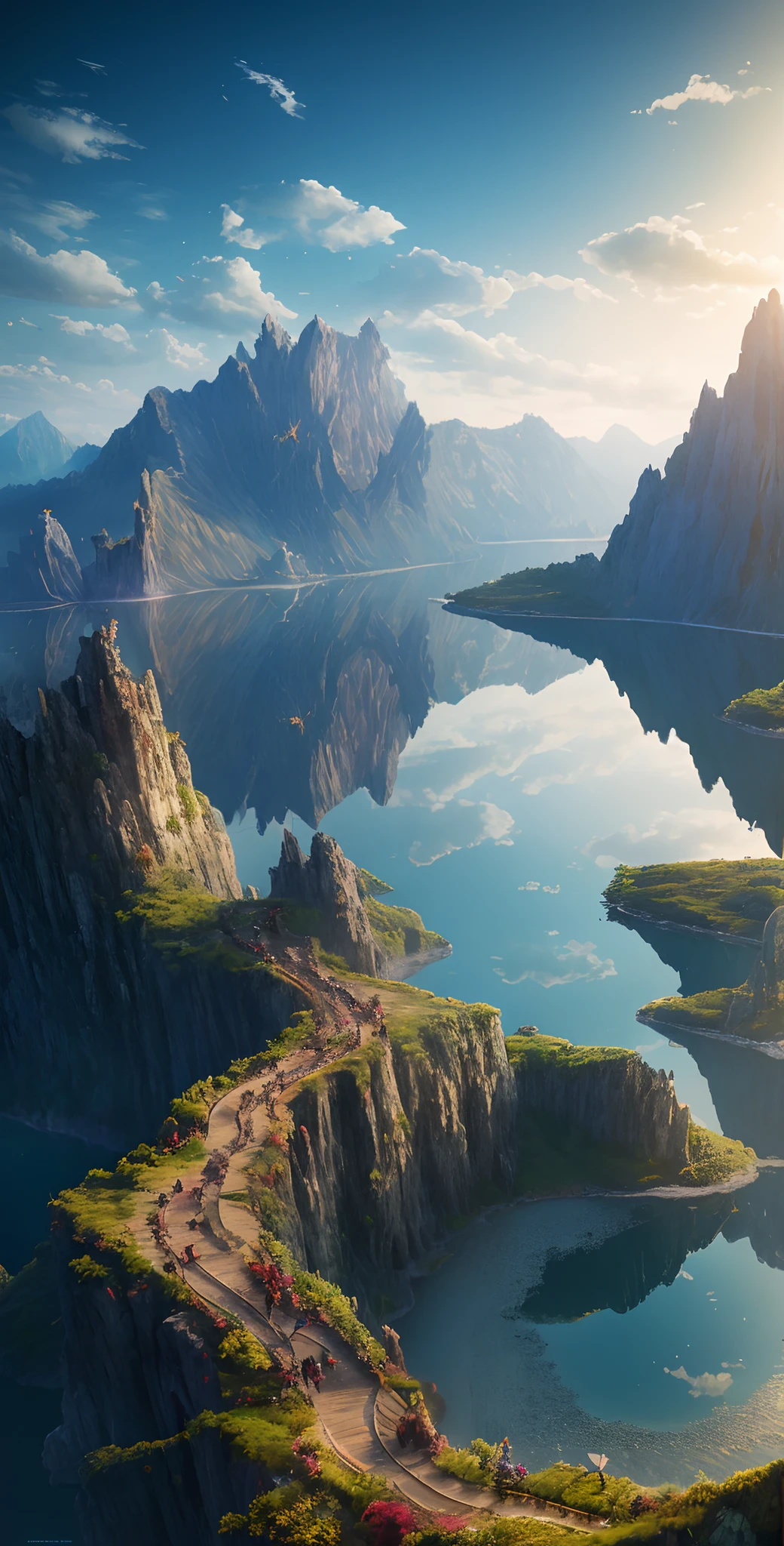 masterpiece, best quality, high quality, extremely detailed CG unity 8k wallpaper,landscape with Visual Weight ,A place with a very vast nature with big trees and lots of vegetation,fat,lovely,Lake Baikal,holly,PSX GRAPHICS,award winning photography, Bokeh, Depth of Field, HDR, bloom, Chromatic Aberration ,Photorealistic,extremely detailed, trending on artstation, trending on CGsociety, Intricate, High Detail, dramatic, art by midjourney