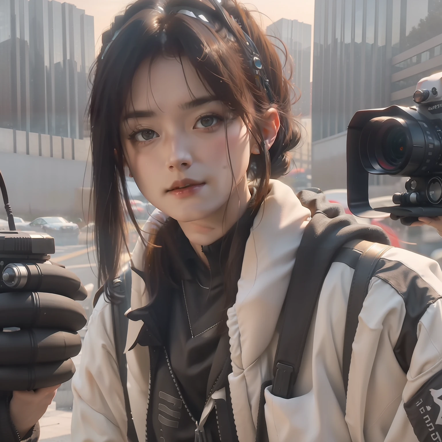 ((Best quality)), ((masterpiece)), (detailed:1.4), 3D, an image of a beautiful cyberpunk female,HDR (High Dynamic Range),Ray Tracing,NVIDIA RTX,Super-Resolution,Unreal 5,Subsurface scattering,PBR Texturing,Post-processing,Anisotropic Filtering,Depth-of-field,Maximum clarity and sharpness,Multi-layered textures,Albedo and Specular maps,Surface shading,Accurate simulation of light-material interaction,Perfect proportions,Octane Render,Two-tone lighting,Wide aperture,Low ISO,White balance,Rule of thirds,8K RAW,
