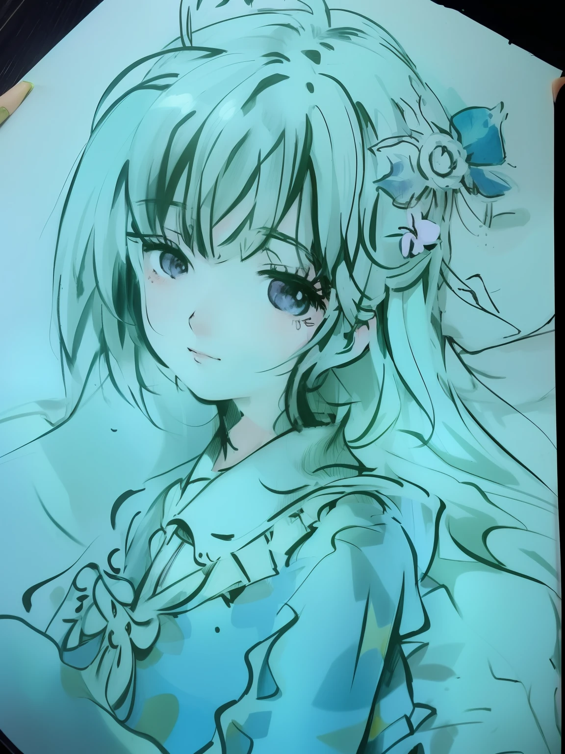 drawing of a girl with long hair and a flower in her hair, an anime drawing, anime shading), Anime Paintings, Portrait of an anime girl, anime sketch, anime shading, anime style drawing, portrait of an anime girl, Anime style portrait, detailed portrait of an anime girl, anime portrait, up of young anime girl, An anime girl, Anime girl, portrait of cute anime girl