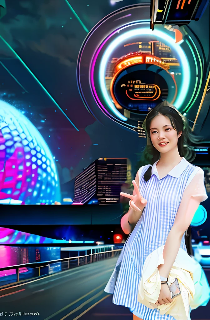 neonlight,technology city,epcot,cyber punk perssonage,Heavy traffic