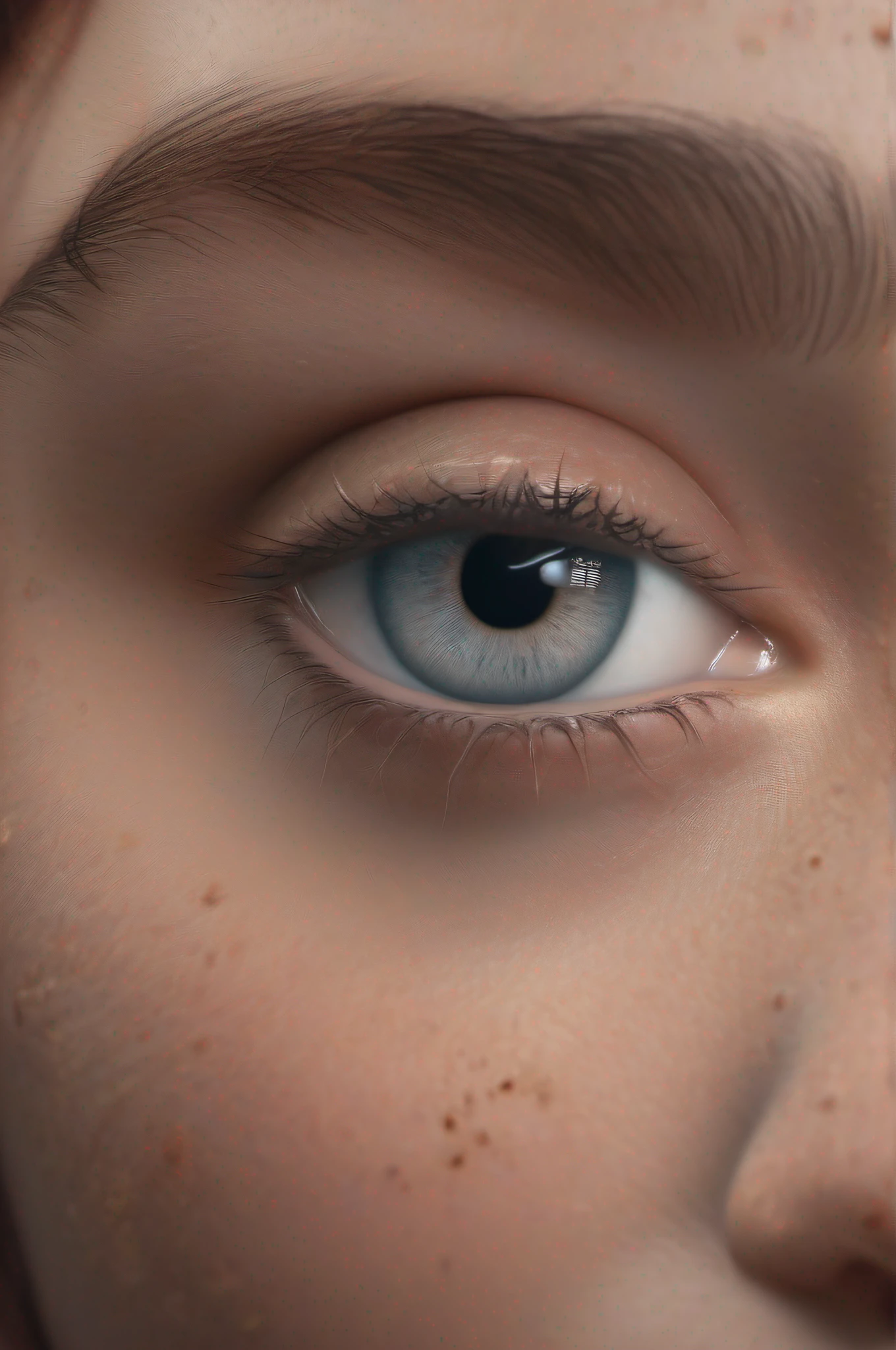 raw photography with realistic face in A girl looks at you in surprise, 8k render