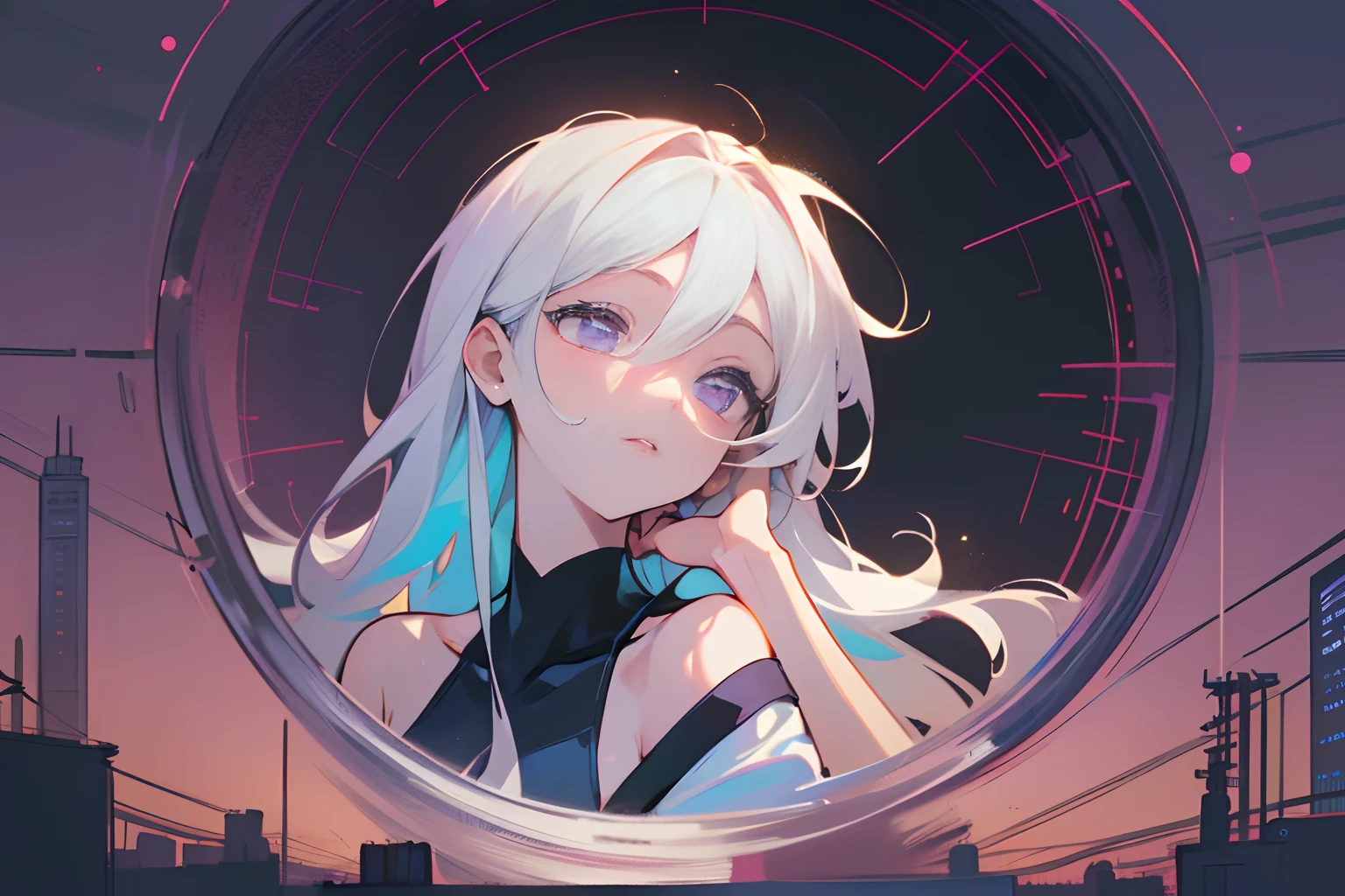 ((a woman)), ((white round neck off-the-shoulder T-shirt: 1.2)), ((shoulder-length white hair: 1.21)), ((purple eyes)), ((thin eyes))(((black leggings: 1.21))), (very delicate and beautiful), ((night: 1.5)), ((read a Book at park: 1.21)), (Masterpiece: 1.21), (Best Quality: 1.331), (Super Detailed), ((Excellent Illustration)), ((Delicate Face: 1.3)) (Anime Style: 1.3), Expressionless, Animme, (Reflection Light), ray tracing, Canon, anatomically correct, UHD, retina, super detail, high details, best quality, ((highres)), masterpiece, ccurate, fu Hua eyes