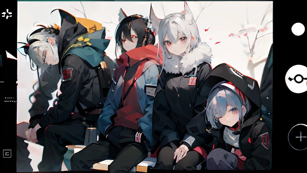 anime characters are sitting on a bench with their eyes closed, zerochan art, by Shingei, by Shitao, at pixiv, by Yuumei, high quality fanart, 2 d anime style, pixiv style, pixiv, zerochan, by Kamagurka, full_body!!, a cold, detailed fanart, cold