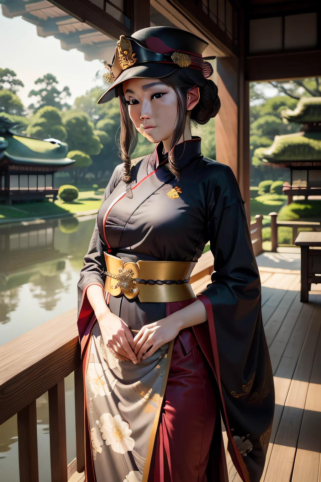 That day,Empress Zenkatsu is watching the scenery in the imperial garden,