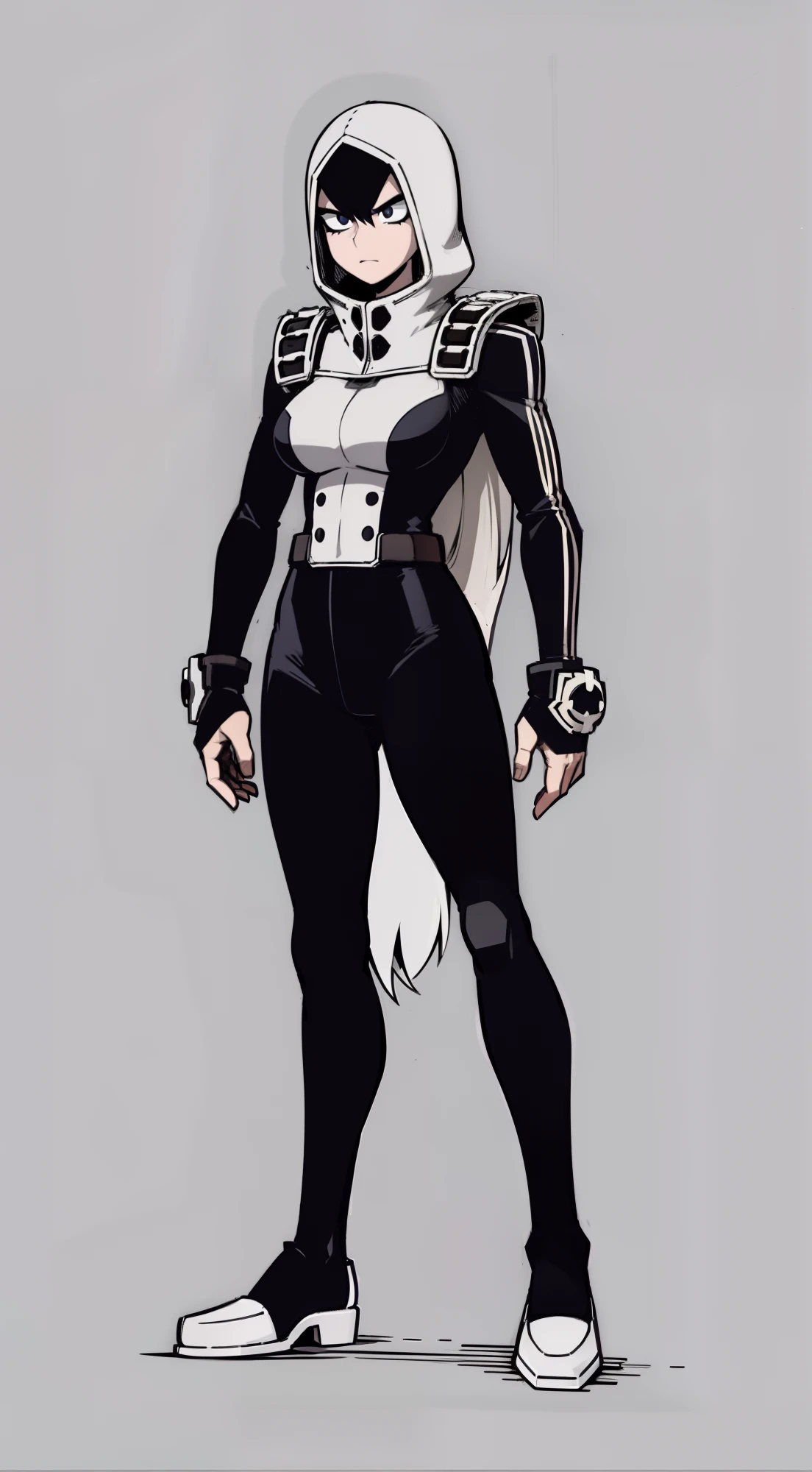 My Hero Academia Style, Anime Girl, Female, Trending on ArtStation Pixiv, (Full Body Shot:0.5), wide hips, Large breast, wide thighs, Perfect Anatomy, Super Detailed, Hero Costume, Full Body Suit, Head Covering, Helmet, Face Covering, Mask,