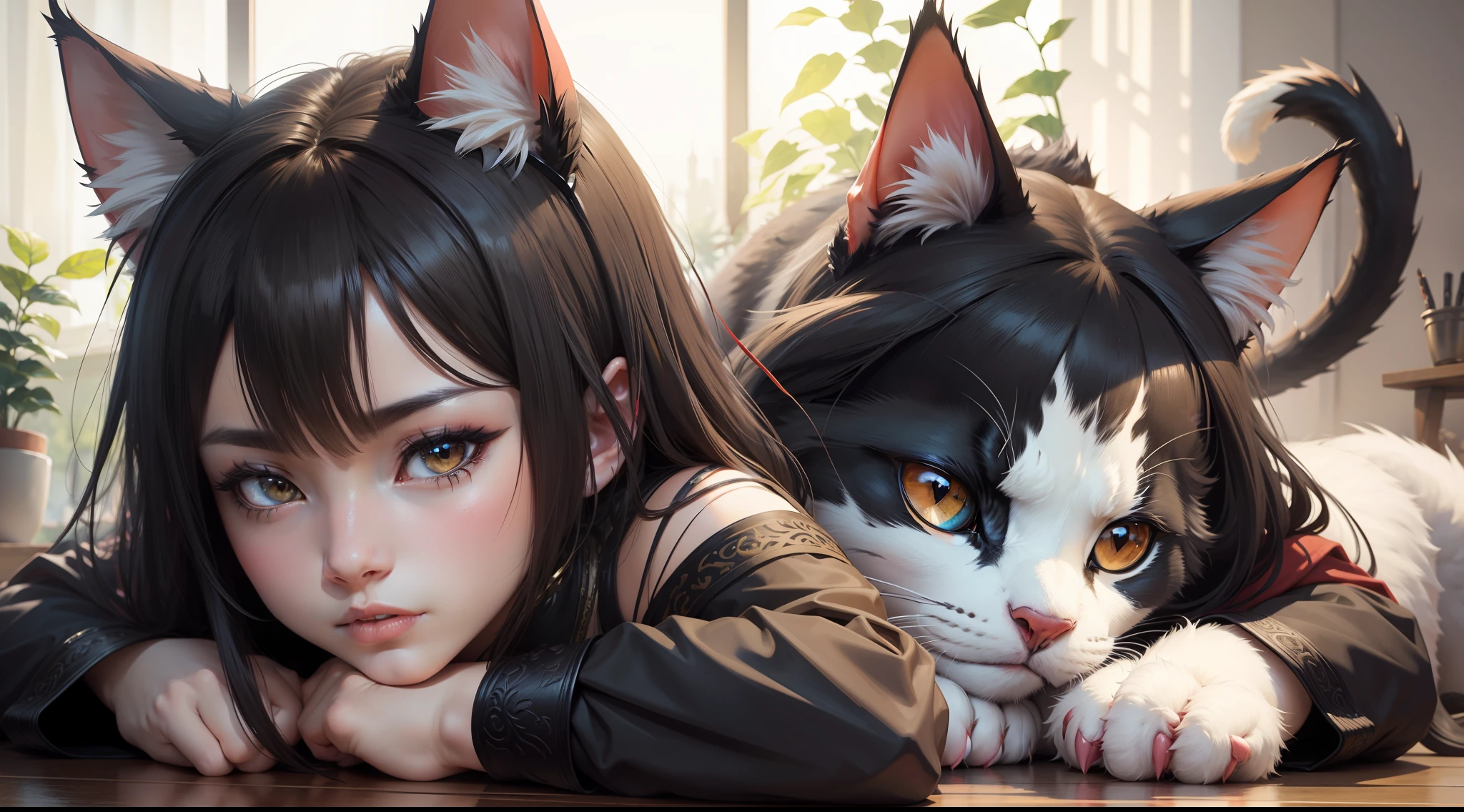 hybrid between cat and dragon
,Animal ear,cat