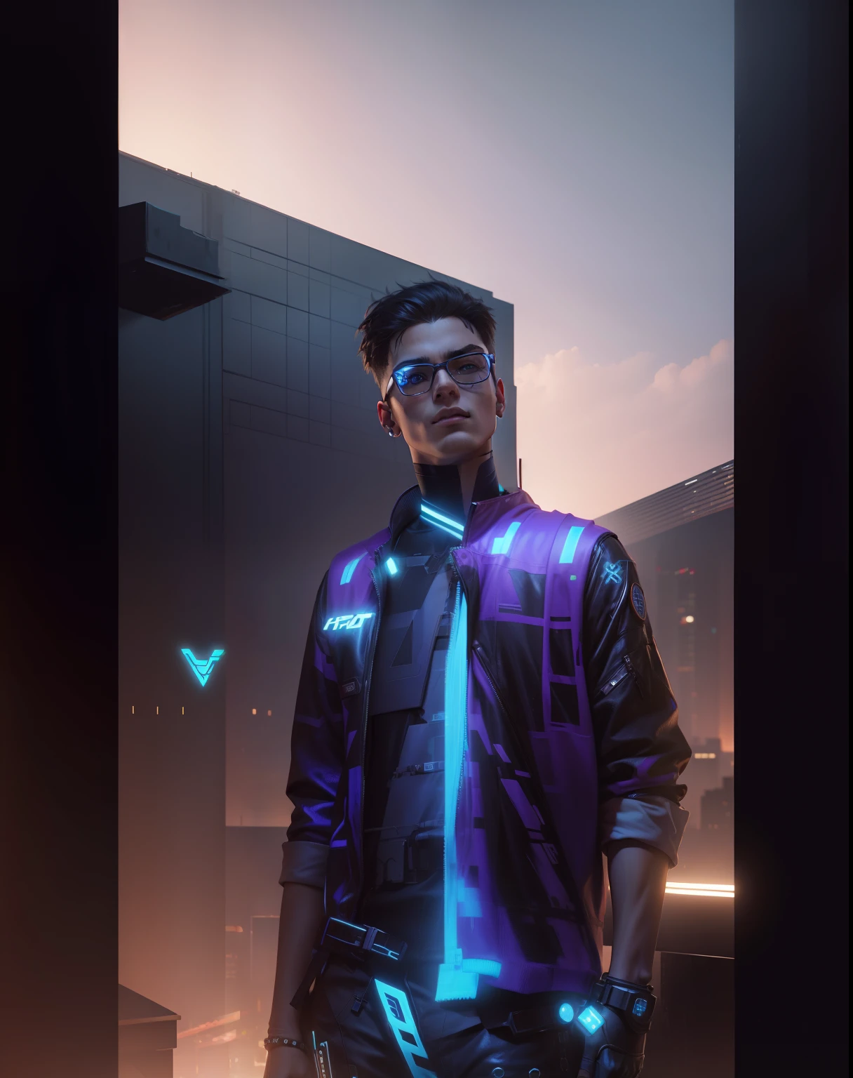 Change background cyberpunk cute boy , realistic face , High quality realistic ,8k ultra realistic,