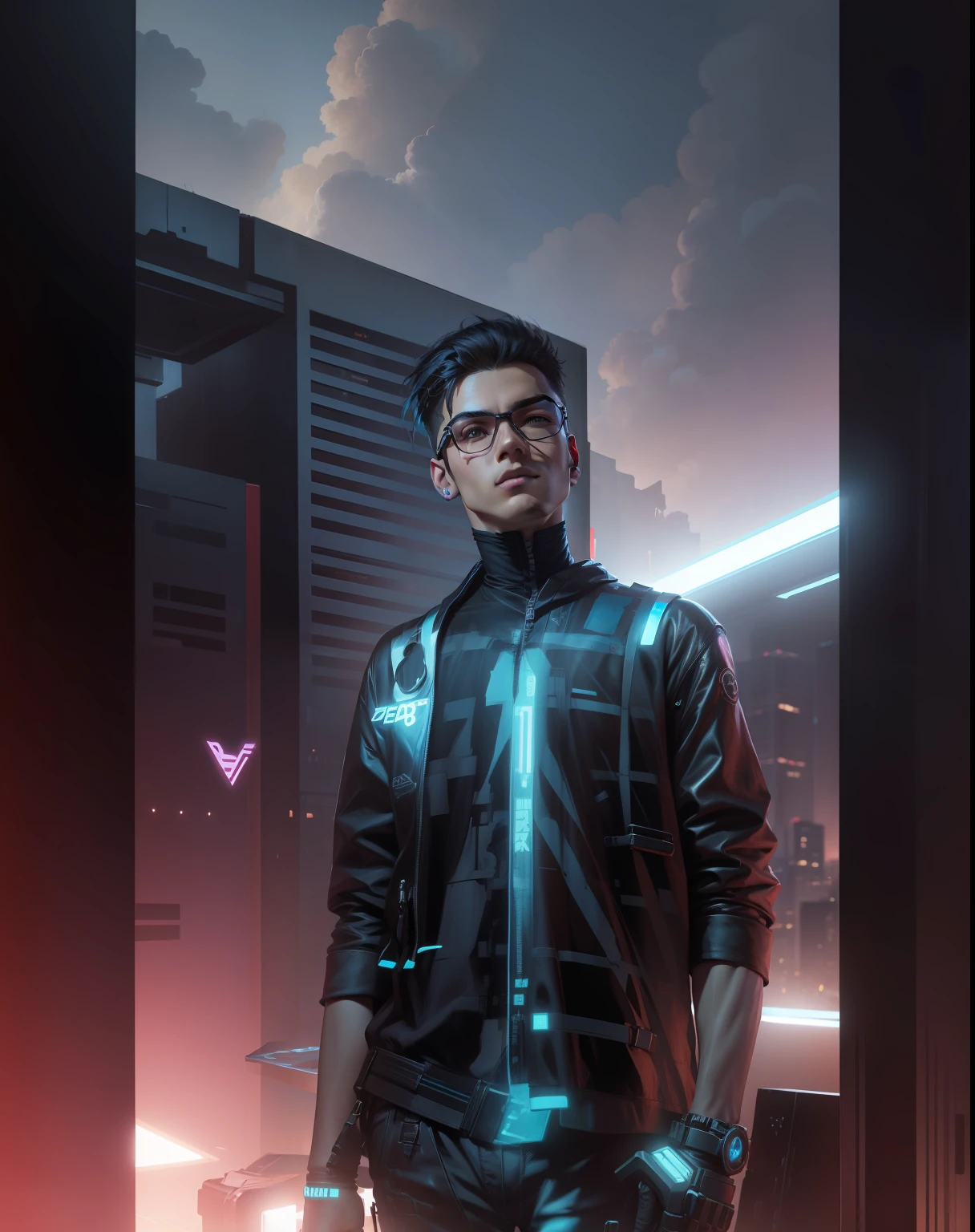 Change background cyberpunk cute boy , realistic face , High quality realistic ,8k ultra realistic,