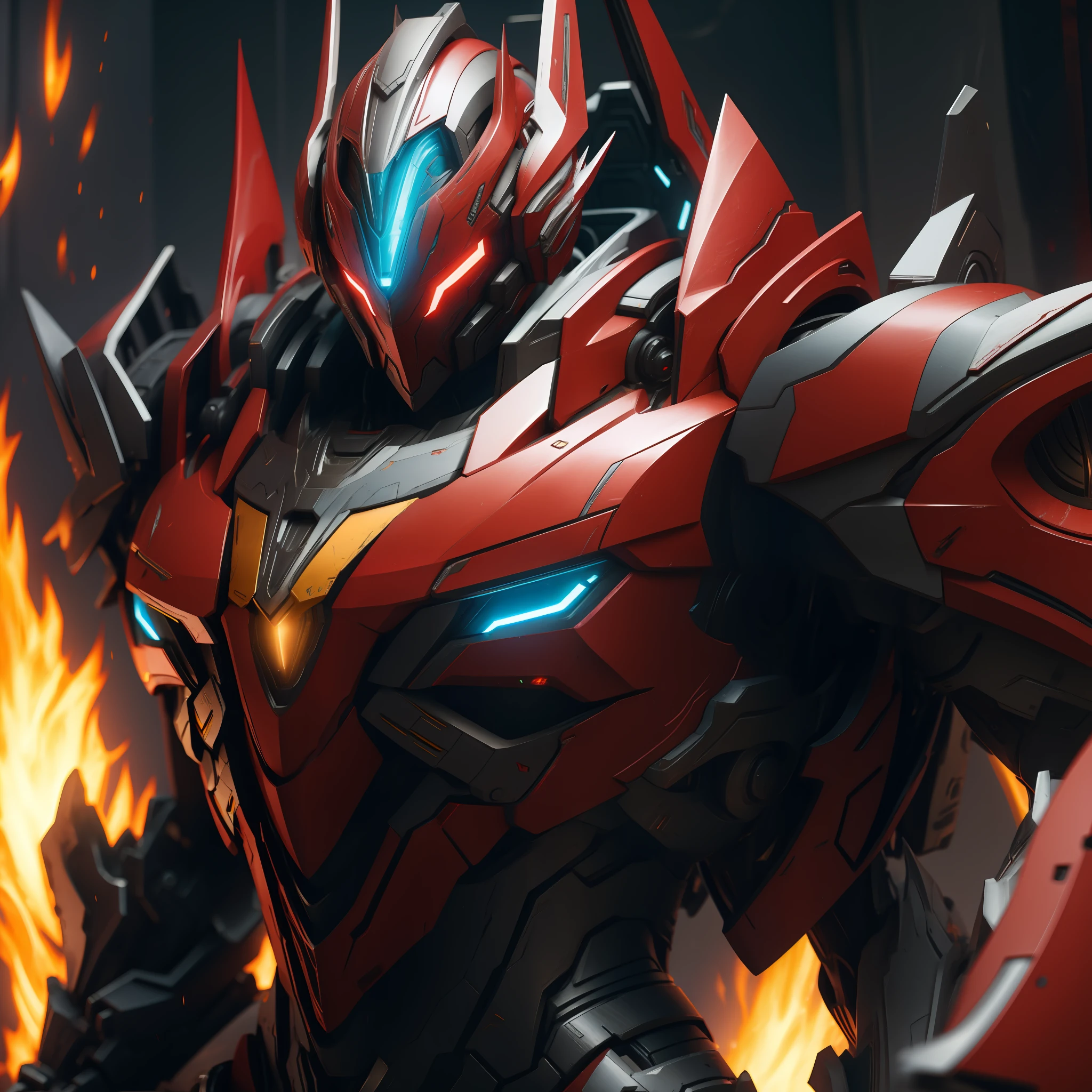 Warframe Battle Damage Head Crimson