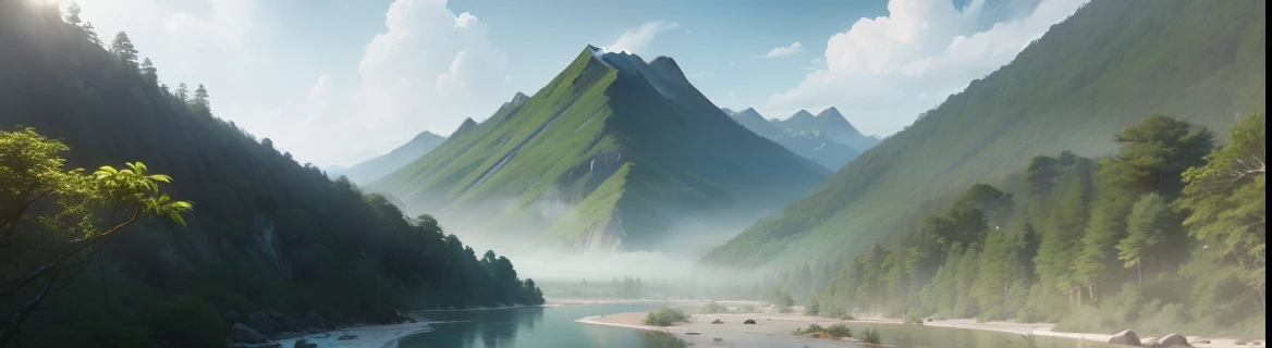 jungles Mountain ridgeline a river