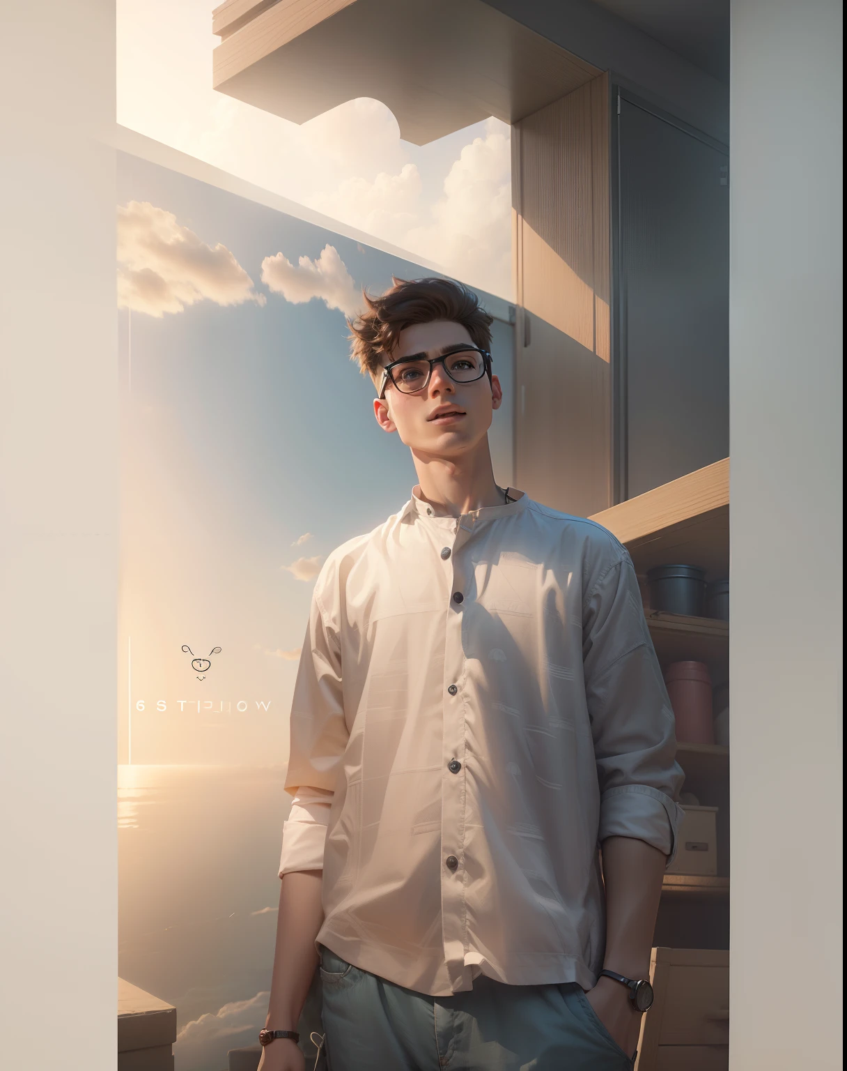 Change background cartoon cute boy , realistic face , High quality realistic ,8k ultra realistic, high clarity