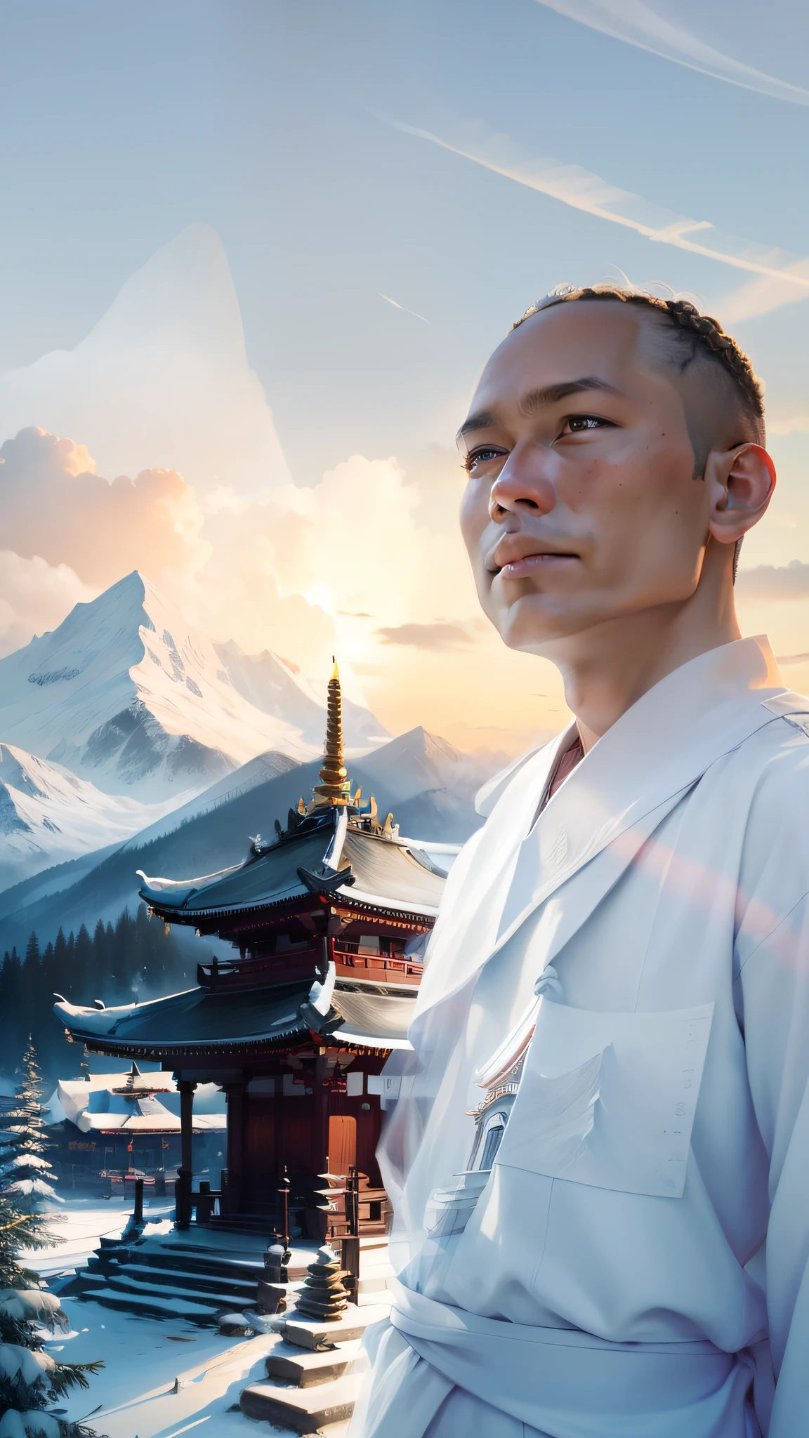 a temple by the mountains