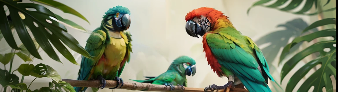 tropical jungle　　Two parrots