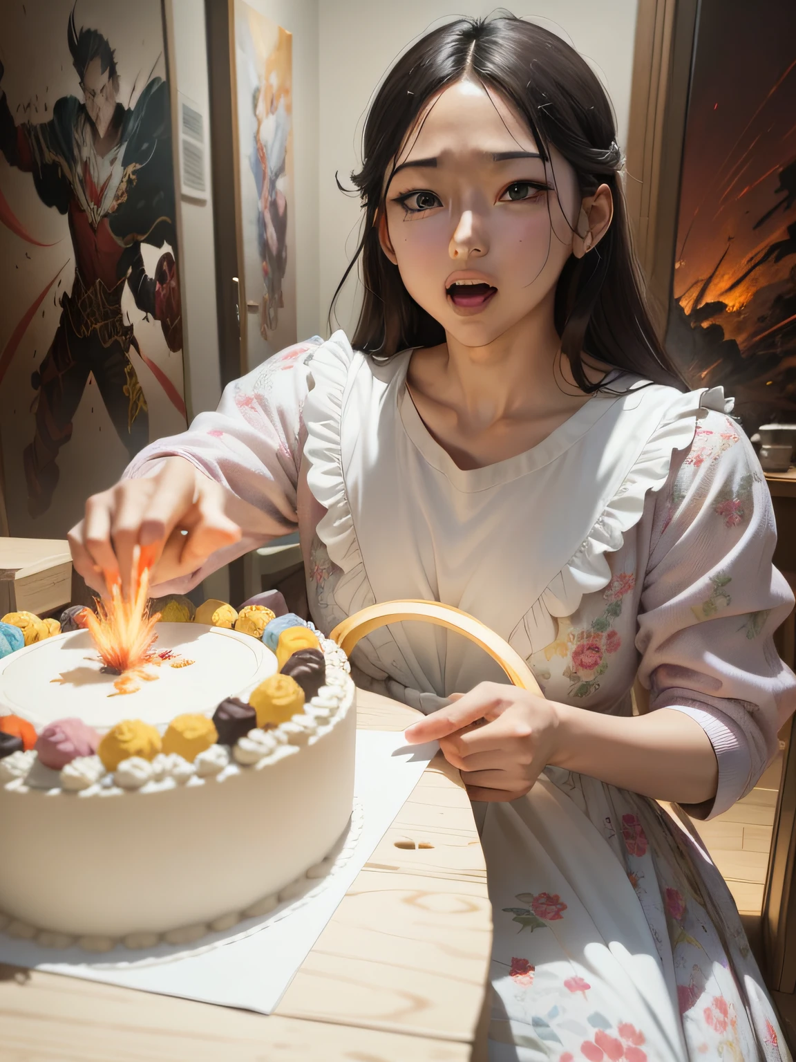 style of anime,plethora of colors,Fine depiction,vivid expression,actionpacked,Cartoon characters,Delicate expression,Exaggerated action,with dynamism,The background is rich in detail,The scenarios are varied,The light and shadow effects are excellent,The atmosphere is in place,Exaggerated special effects,Red。
