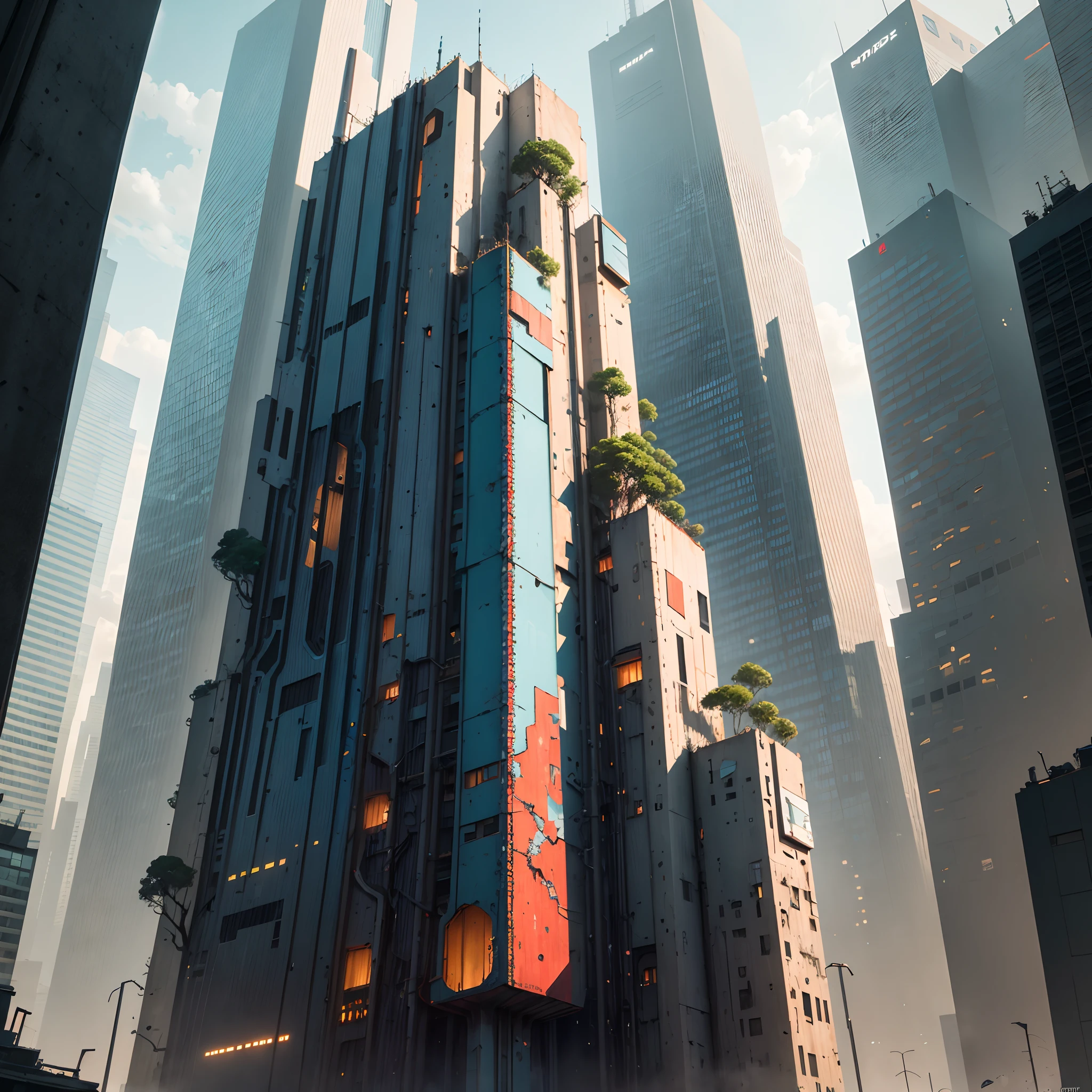 Cyberpunk world,Forests cast of steel