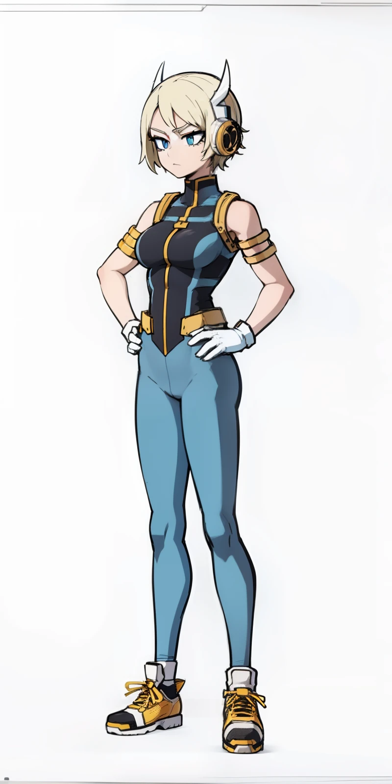 My Hero Academia Style, Anime Girl, Female, Trending on ArtStation Pixiv, (Full Body Shot:0.5), wide hips, Large breast, wide thighs, Perfect Anatomy, Super Detailed, Hero Costume, Full Body Suit, Head Covering, Helmet, Face Covering, Mask,