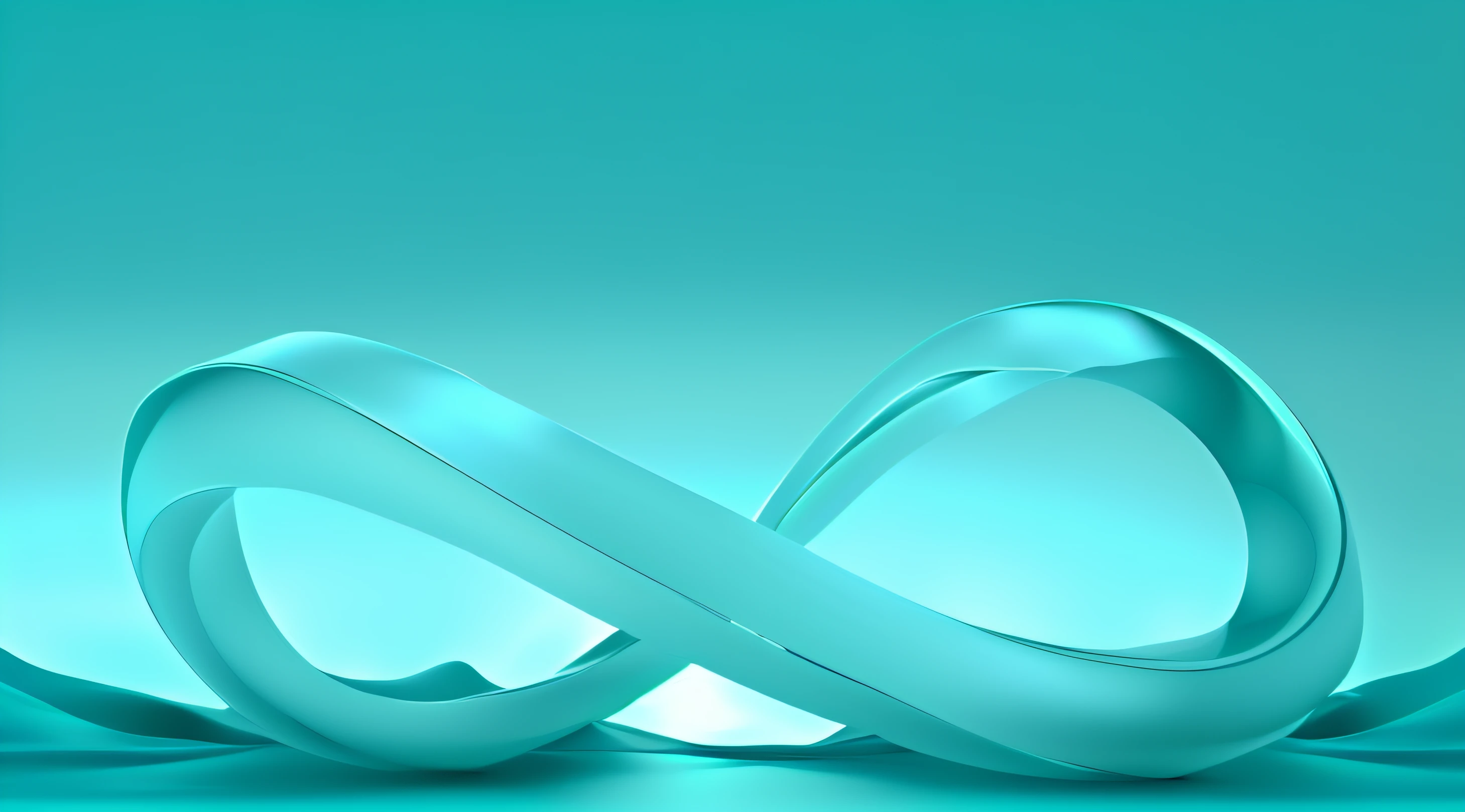 There is a white object with a curved design on it, flowing aqua silk, Rendered in Cinema4D, rendered in cinema 4 d, cyan dimensional light, clean 3 d render, flowing teal-colored silk, soft 3d render, interacte smooth flowing lines, rendered in maya 4 d, rendered in maya, ambient teal light, render in blender