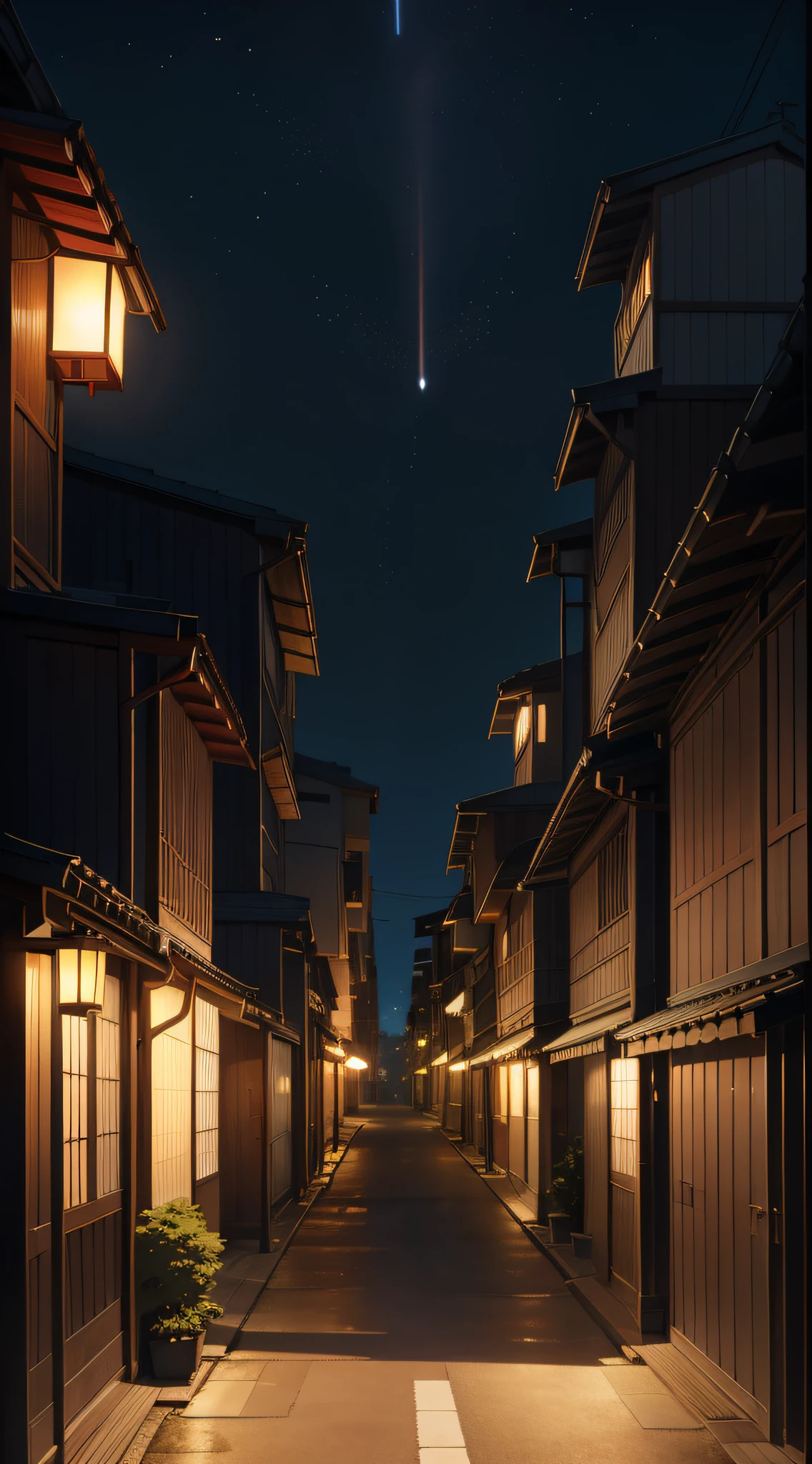 Japanese townscape、Makoto Shinkai's concept art、Tumbler、magic realism、beautiful anime scene、high-level image quality、By Shinkai Makoto、((By Shinkai Makoto))、anime background art、anime backgrounds、style of makoto shinkai、anime movie background、No humans。