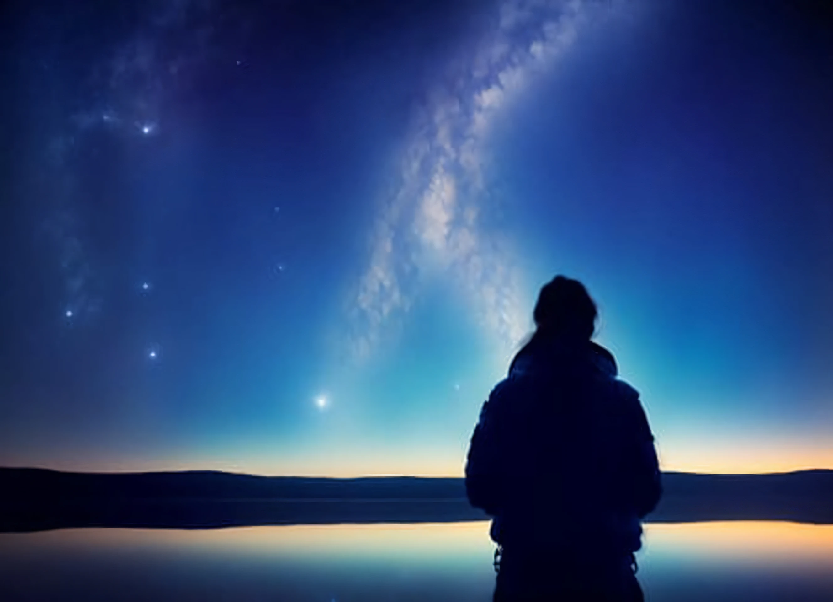 modelshoot style, (extremely detailed 8k wallpaper), a medium shot photo of a female astronaut, aurora, city_lights, constellation, earth_\(planet\), fireworks, full_moon, galaxy, light_particles, milky_way, moon, night, night_sky, open_mouth, planet, reflection, shooting_star, sky, space, space_craft, spacesuit, sparkle, star_\(sky\), starry_background, starry_sky, starry_sky_print