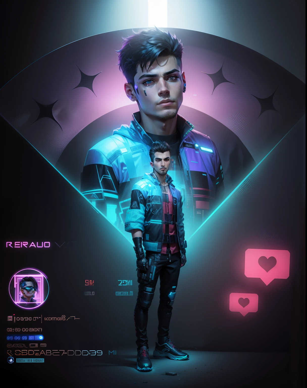 Change background cyberpunk handsome boy, realistic face, 8k, ultra realistic