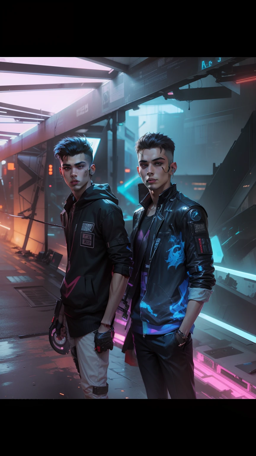 Change background cyberpunk handsome
boy, realistic face, realistic,