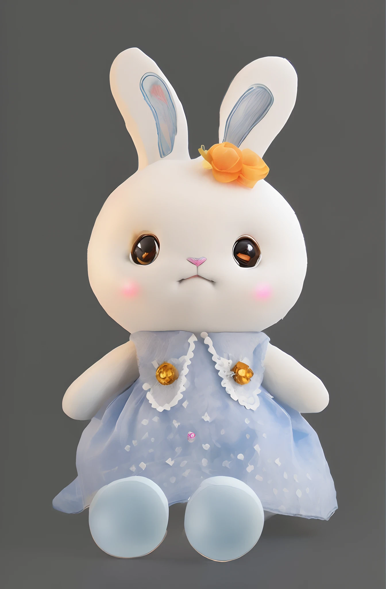 Works of masters，hyperrealistic photo，ultra HD wallpaper，White rabbit cloth toy（(Close-up of ultra-fine material)），The eye((Accurate modeling in 3D))，shift dresses（(Ultra-fine details of the fabric)），Wide color coverage，Scene detail is extreme，lightand shade contrast，Anti-aliasing, Error details are smoothed, RAW photogr, imagem hiperrealista, Unreal Engine 4, 8K, Ultra-clear, Detailed colors, Wide color coverage, Extremely high scene detail, shadowing, Anti – Aliasing, Error details are smoothed, RAW photogr, Surreal photo, Unreal Engine 4.8K，Super sharp，Objects with extremely high scene detail，（8K，RAW photos，best qualtiy，tmasterpiece：1.2），（realisticlying，photographrealistic：1.37），Model shooting style，（Very detailed CG unified 8k wallpaper）Trends on ArtStation，Trends on CGSociety，Realistic paintings by Midjourney and the art of Greg Rutkowski，Scene details extreme objects，Error details are smoothed