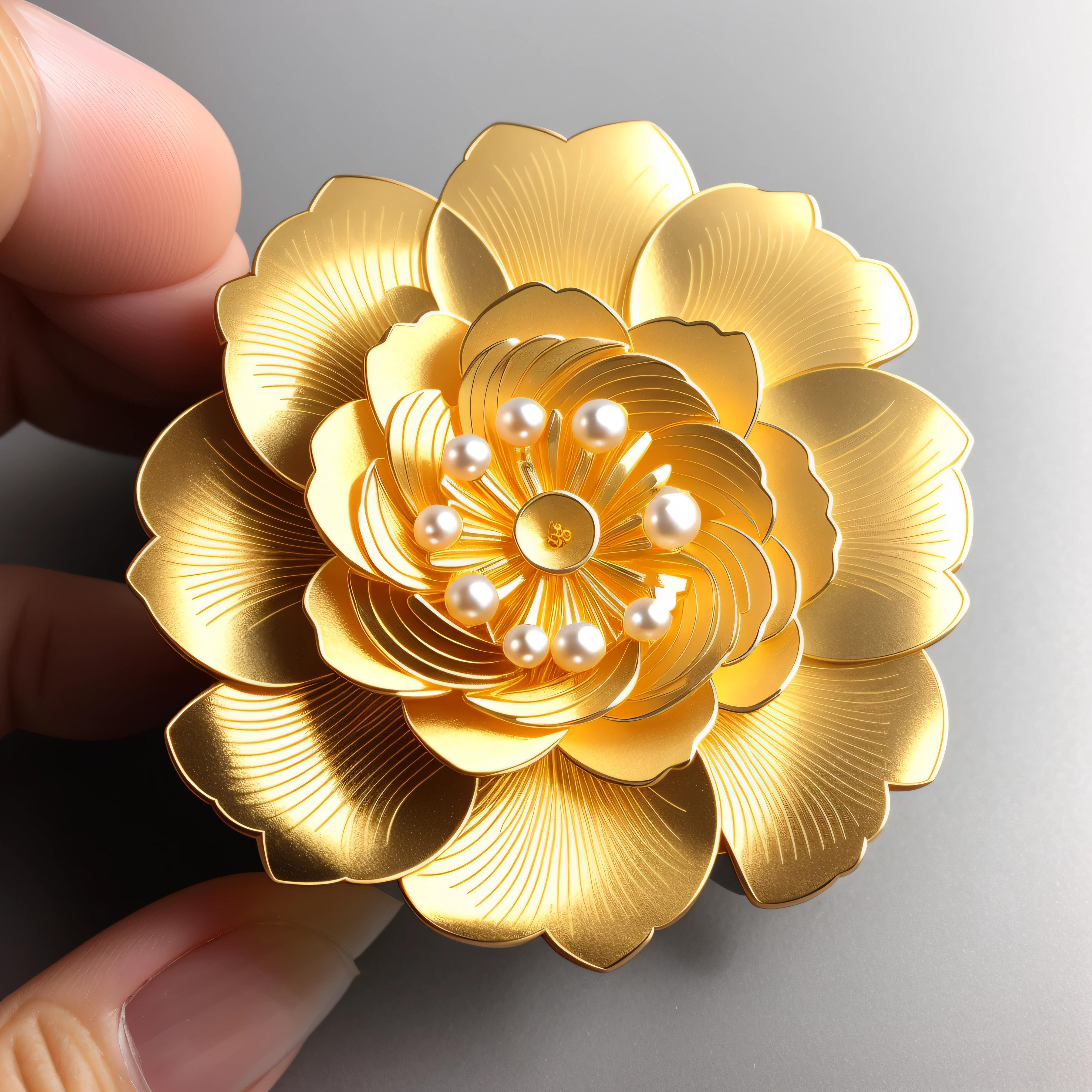 tmasterpiece，high qulity，Glazed texture，Metal engraving process，Monochrome cloisonné enamel craft，goldtrim，Pearl stamens，((The three-dimensional shape of the center))，Peony flower crafts，Ultra-detailed light and shadow、rich details​