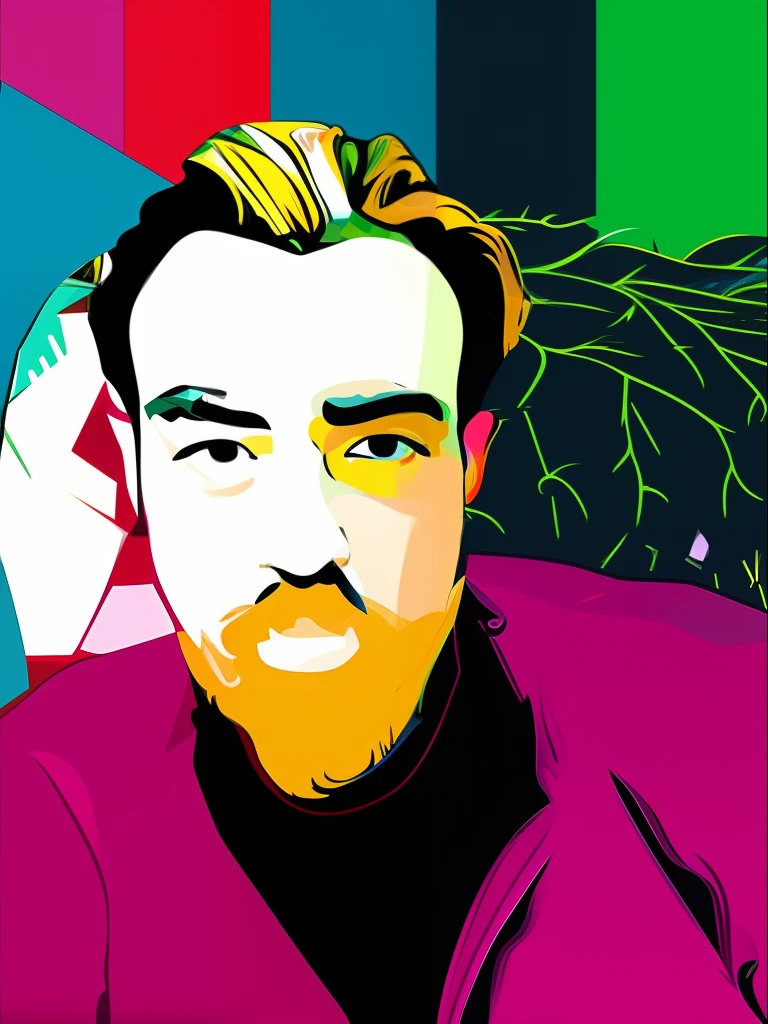 Wpap style,popart,Design with geometric shapes,color harmonize